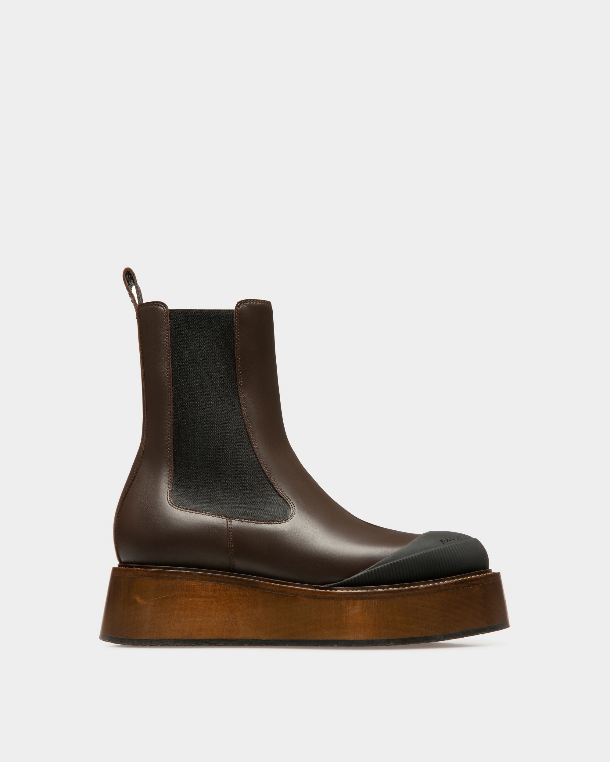 Bally Global - Ilene Leather Booties In Ebony Brown - Brown