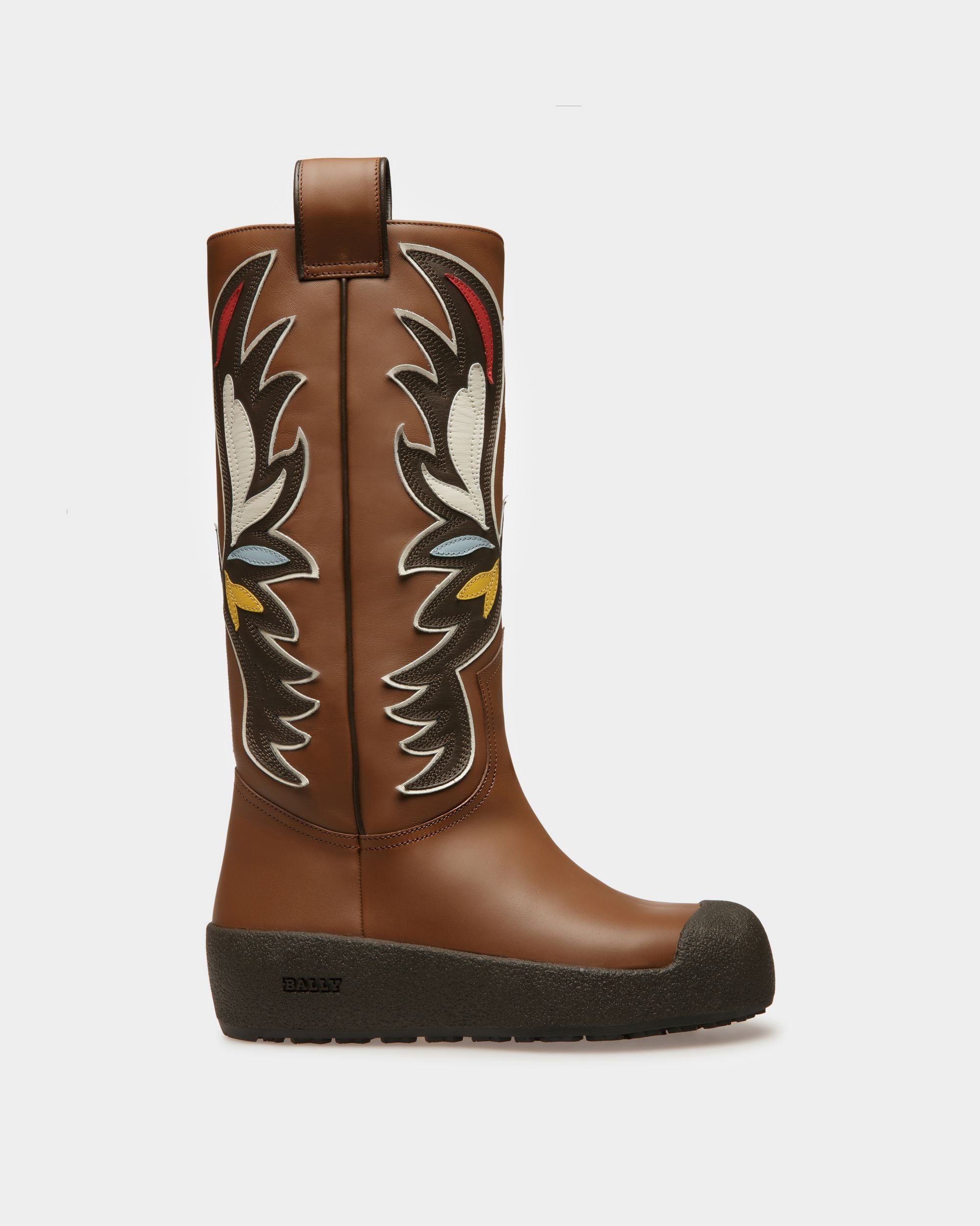 Bally Global - Bottes Montantes Collection Curling RV En Cuir Marron - Marron