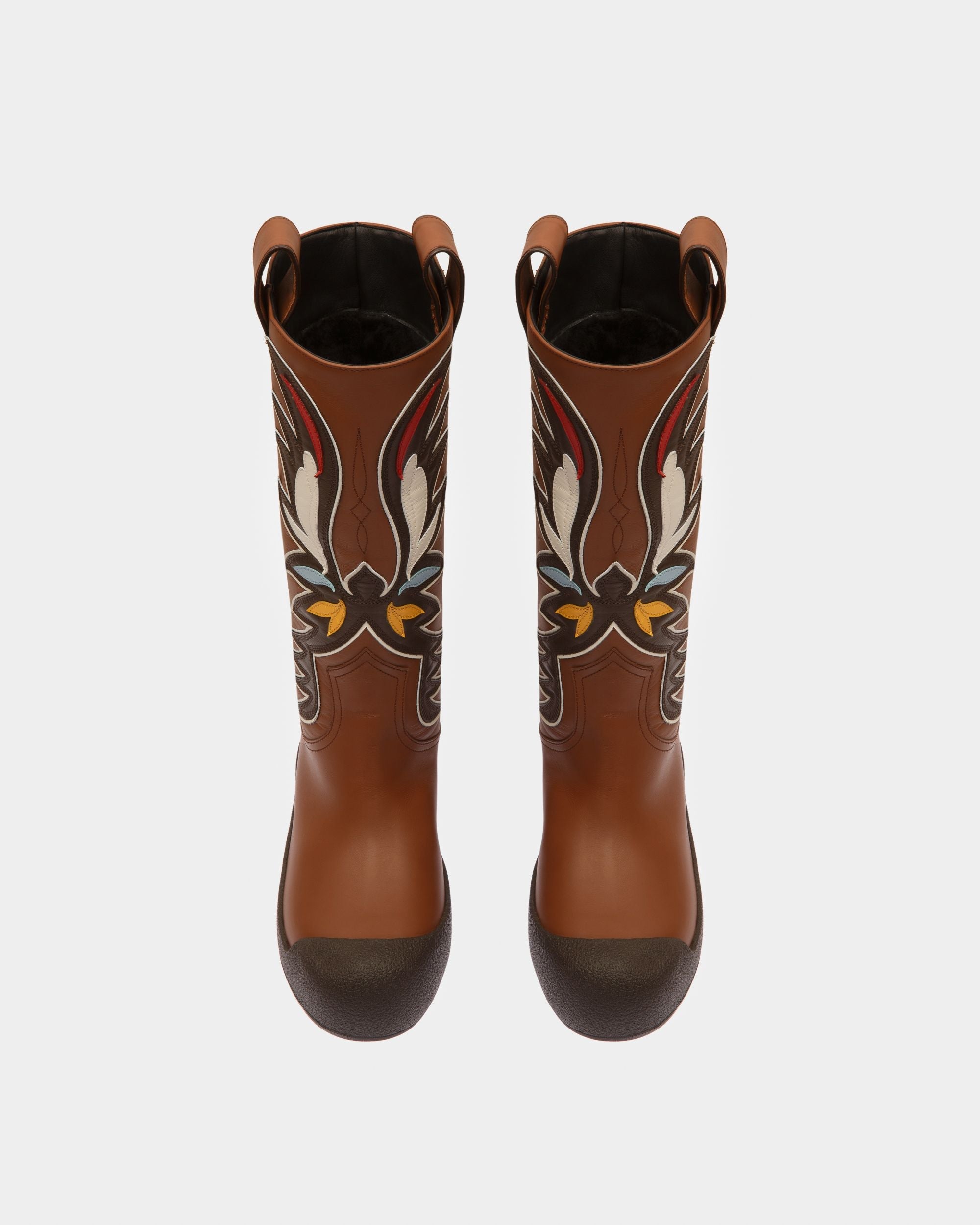 Bally Global - Bottes Montantes Collection Curling RV En Cuir Marron - Marron