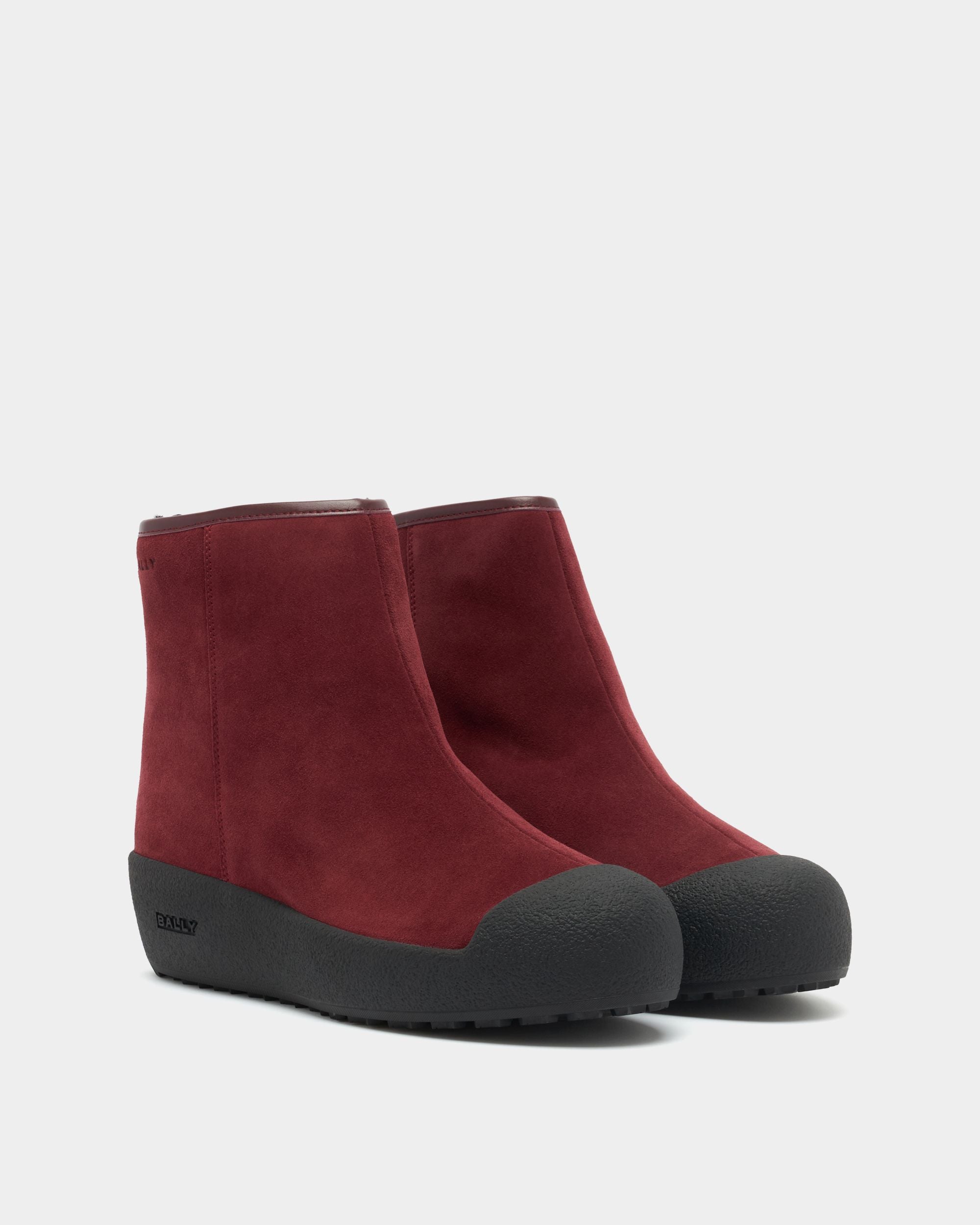 Bally Global - Bally Curling Bootie in Andorra Suede - Burgundy