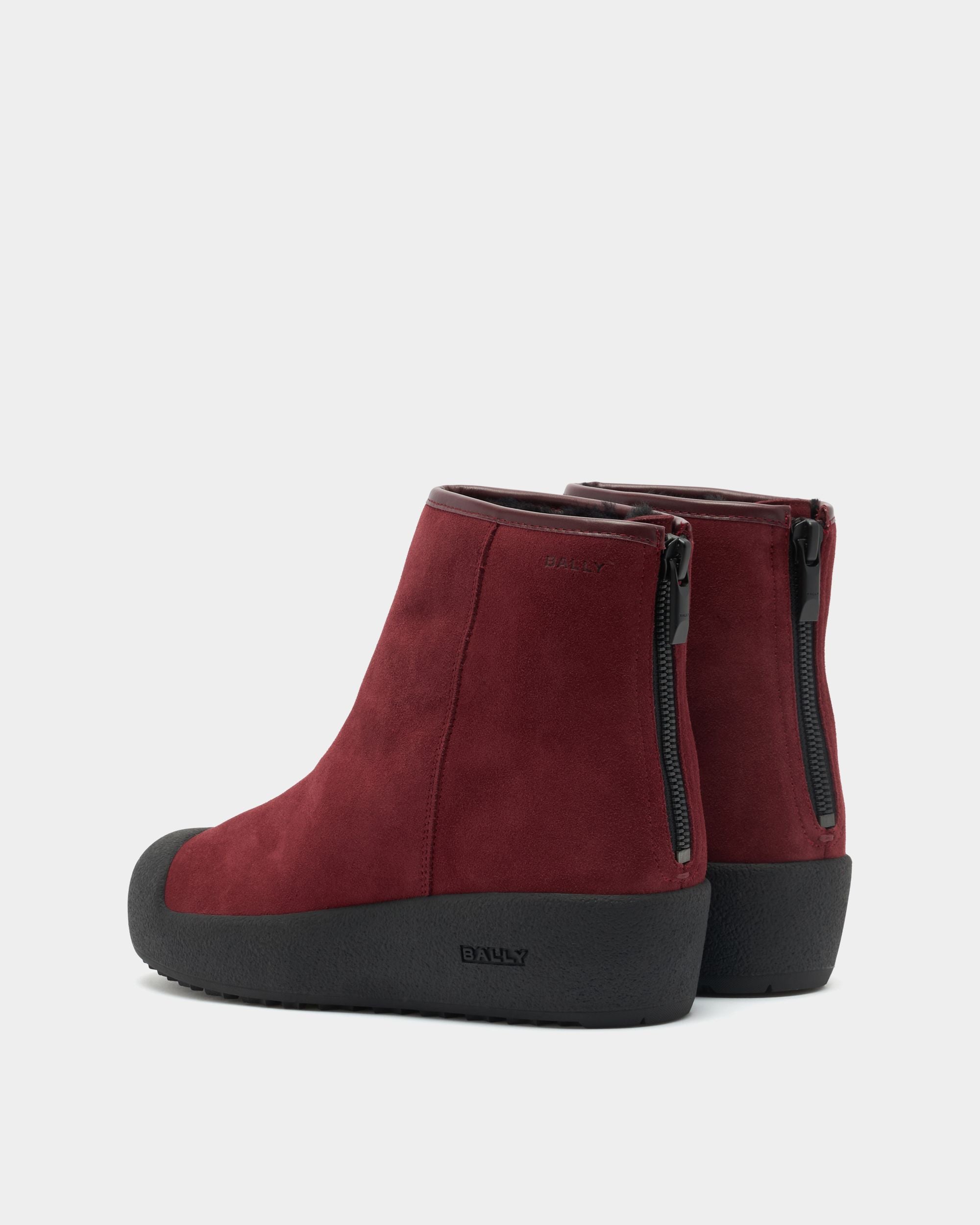 Bally Global - Bally Curling Bootie in Andorra Suede - Burgundy