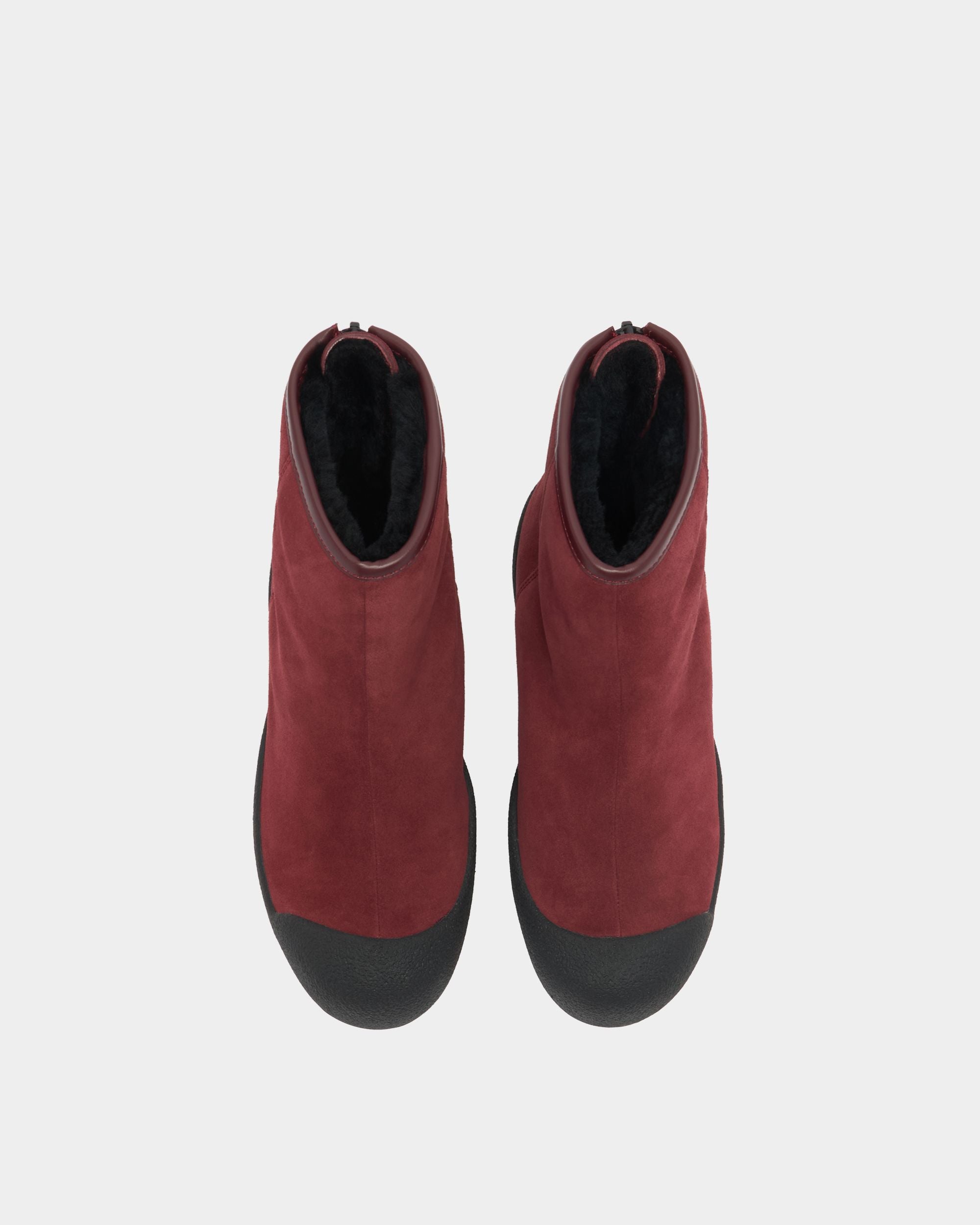 Bally Global - Bally Curling Bootie in Andorra Suede - Burgundy
