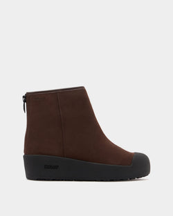 Bally Curling Bootie in Ebano Suede