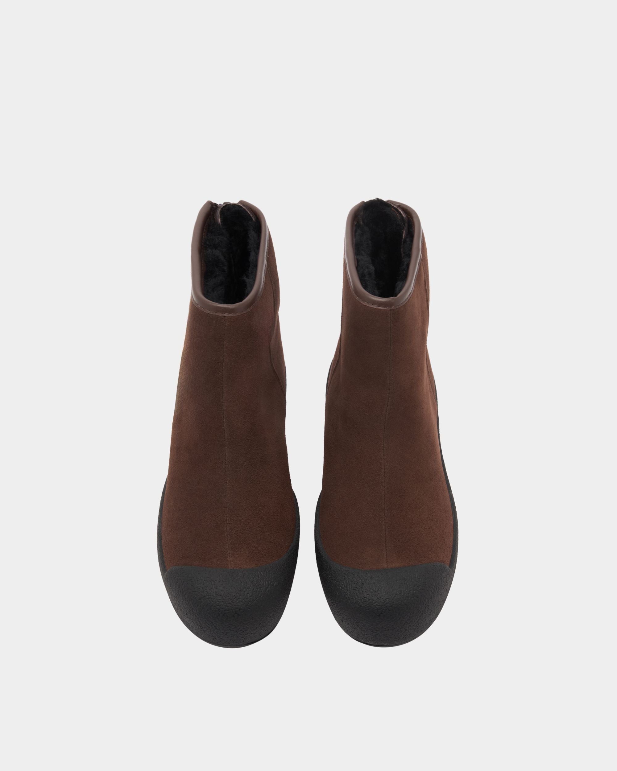 Bally Global - Bally Curling Bootie in Ebano Suede - Brown