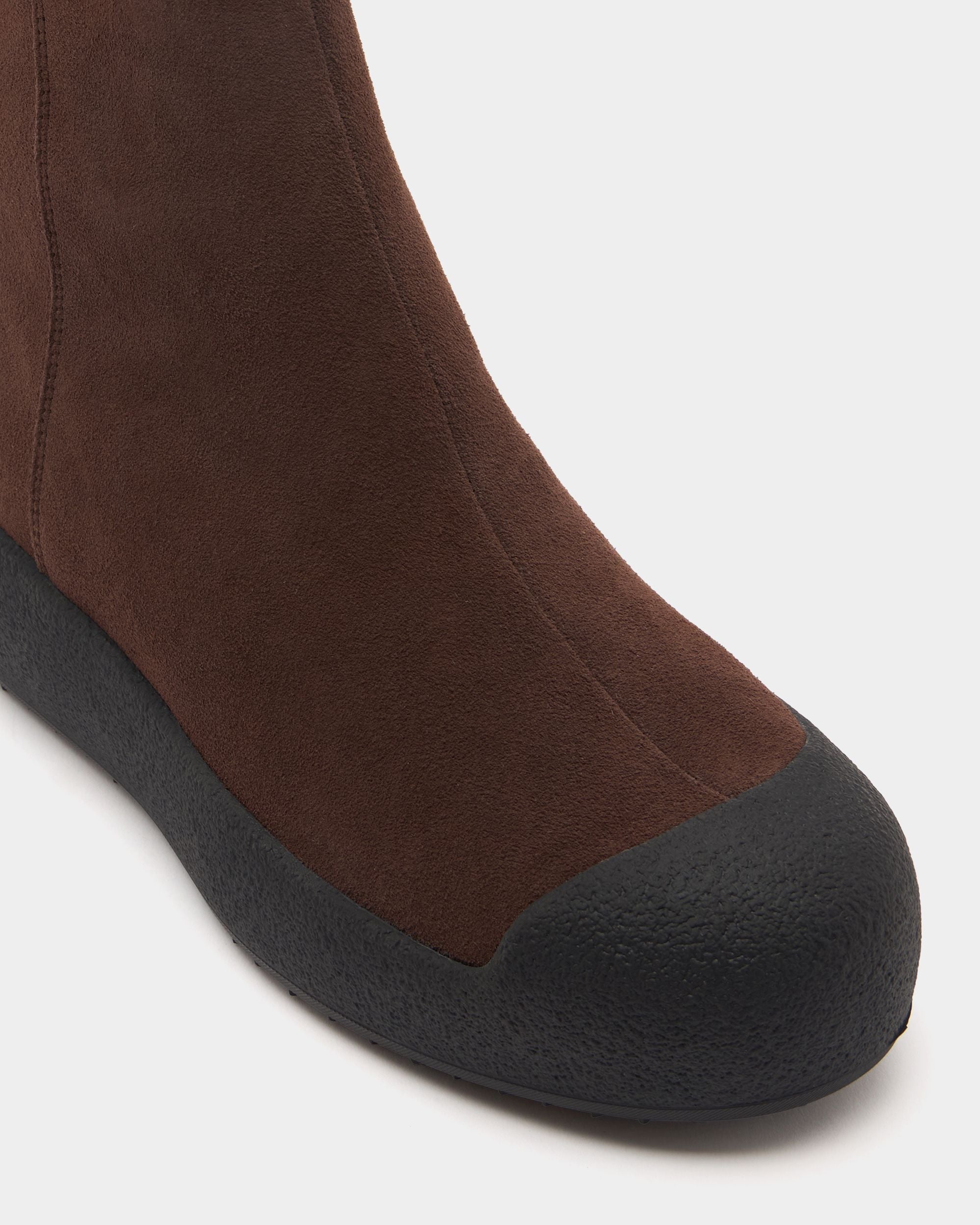 Bally Global - Bally Curling Bootie in Ebano Suede - Brown