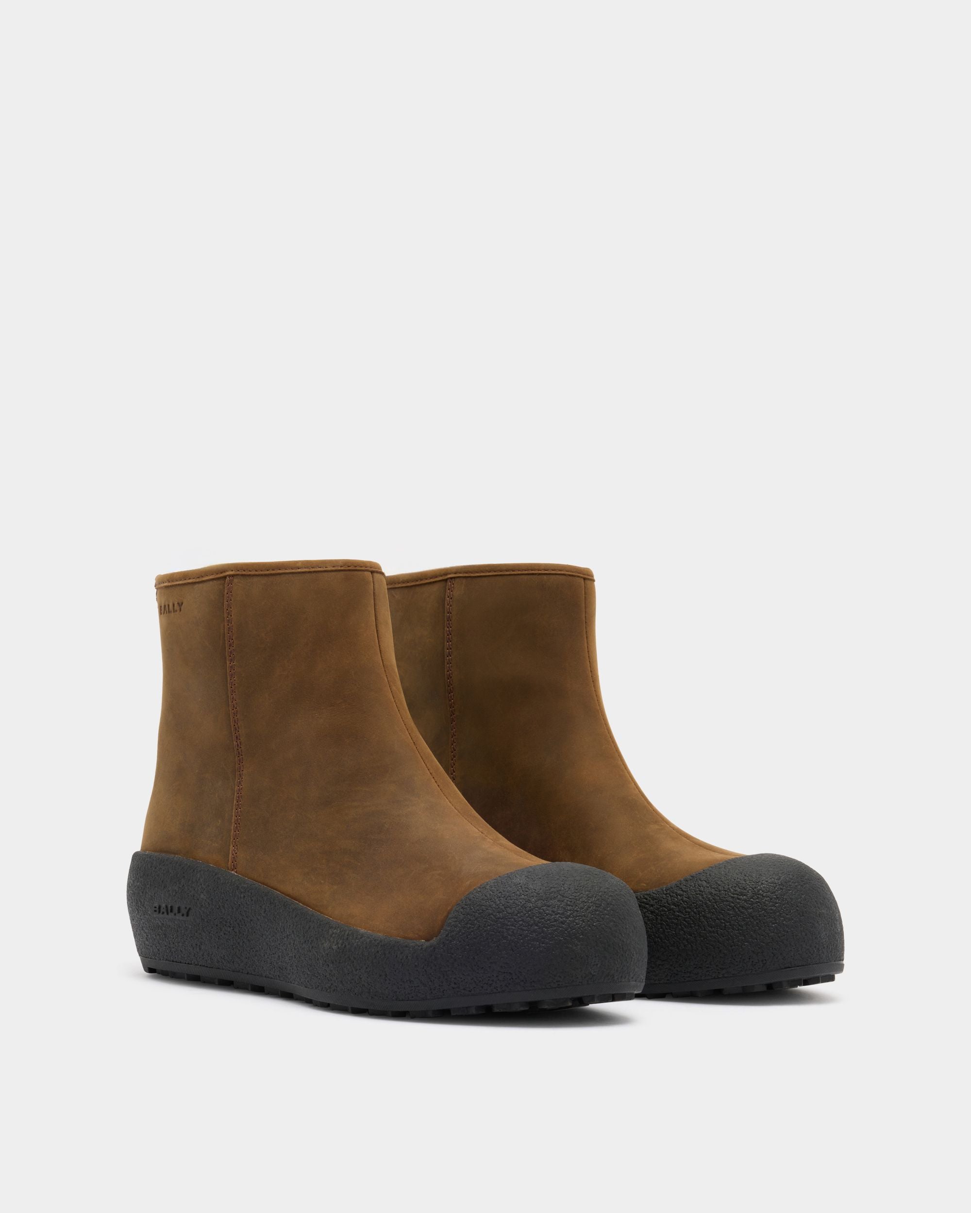 Bally Global - Bally Curling Bootie in Brown Leather - Brown