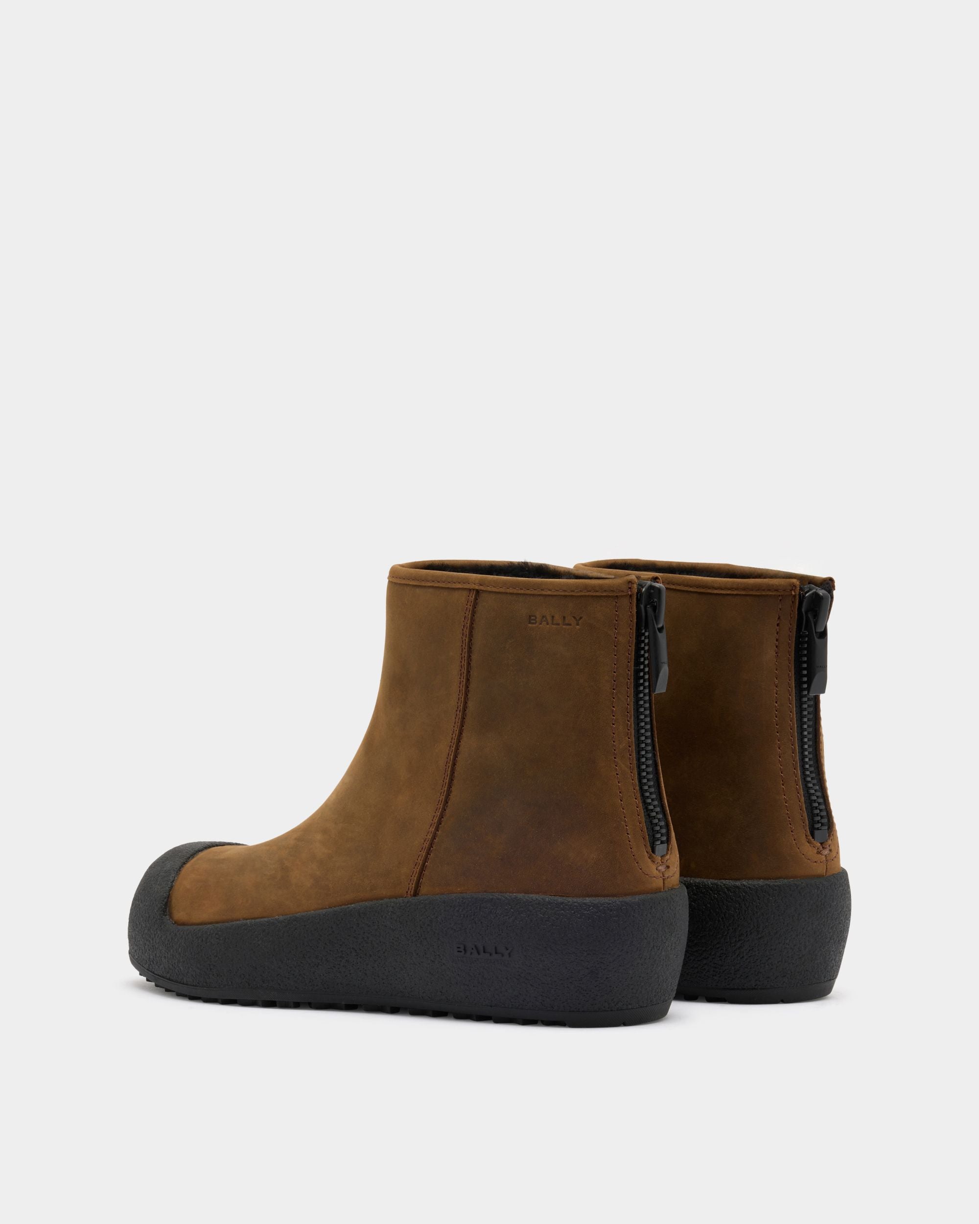 Bally Global - Bally Curling Bootie in Brown Leather - Brown
