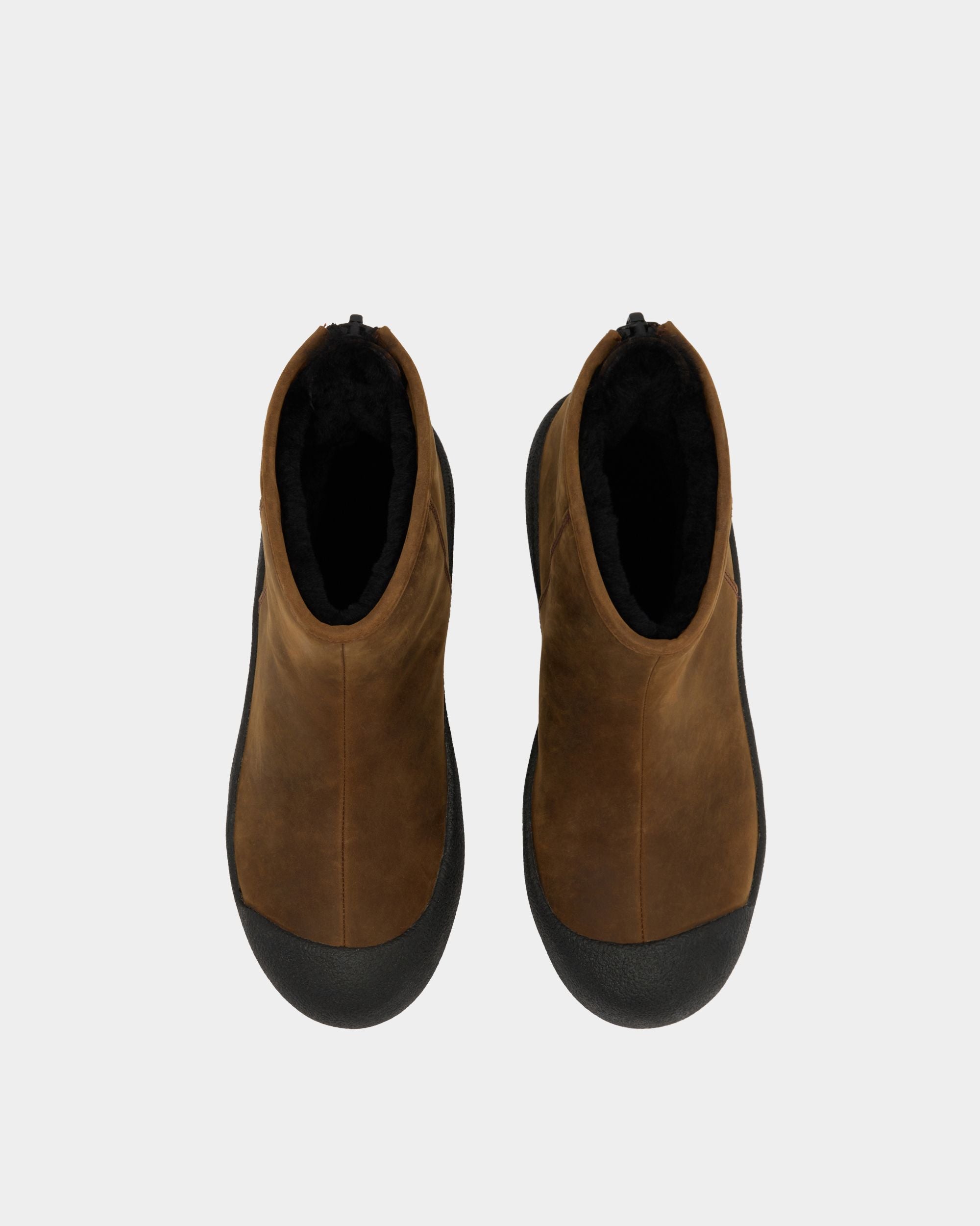 Bally Global - Bally Curling Bootie in Brown Leather - Brown