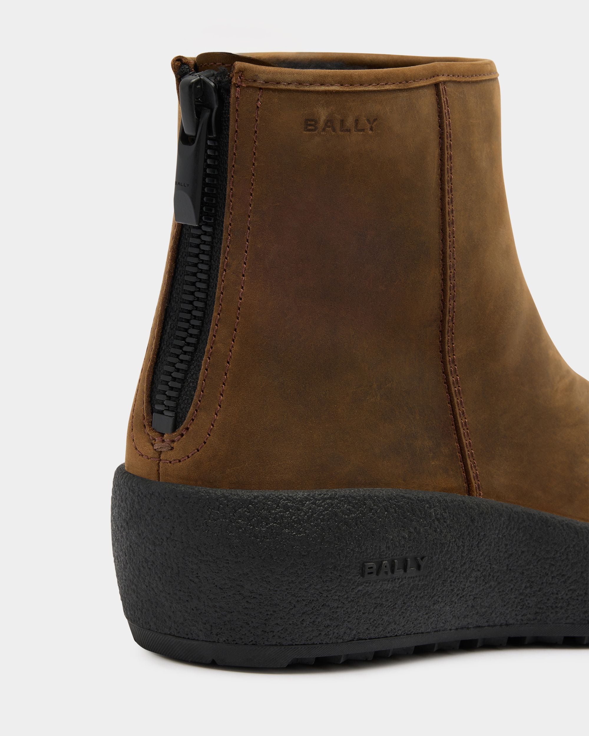 Bally Global - Bally Curling Bootie in Brown Leather - Brown