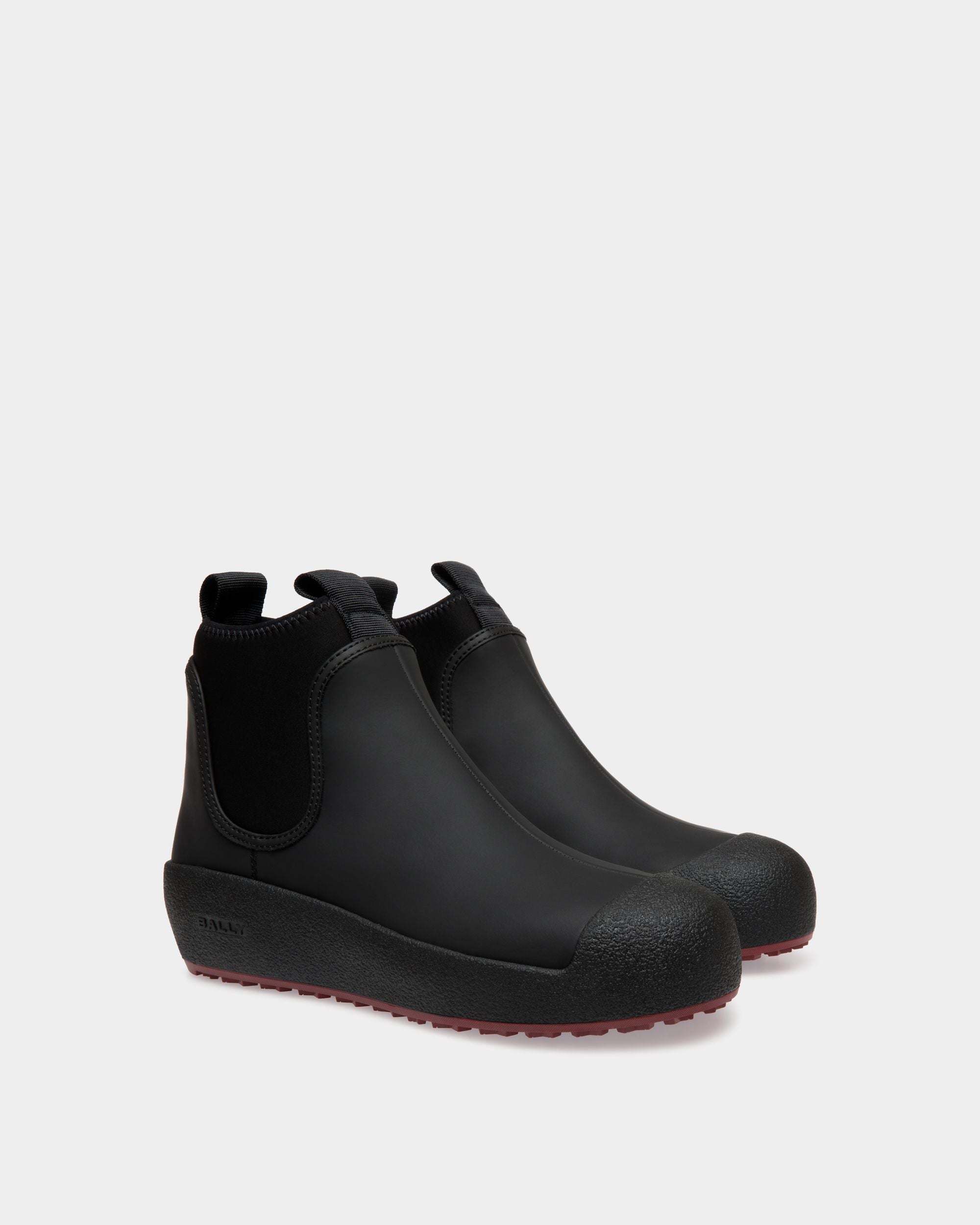 Bally Global - Bally Curling Booties In Black Leather - Black