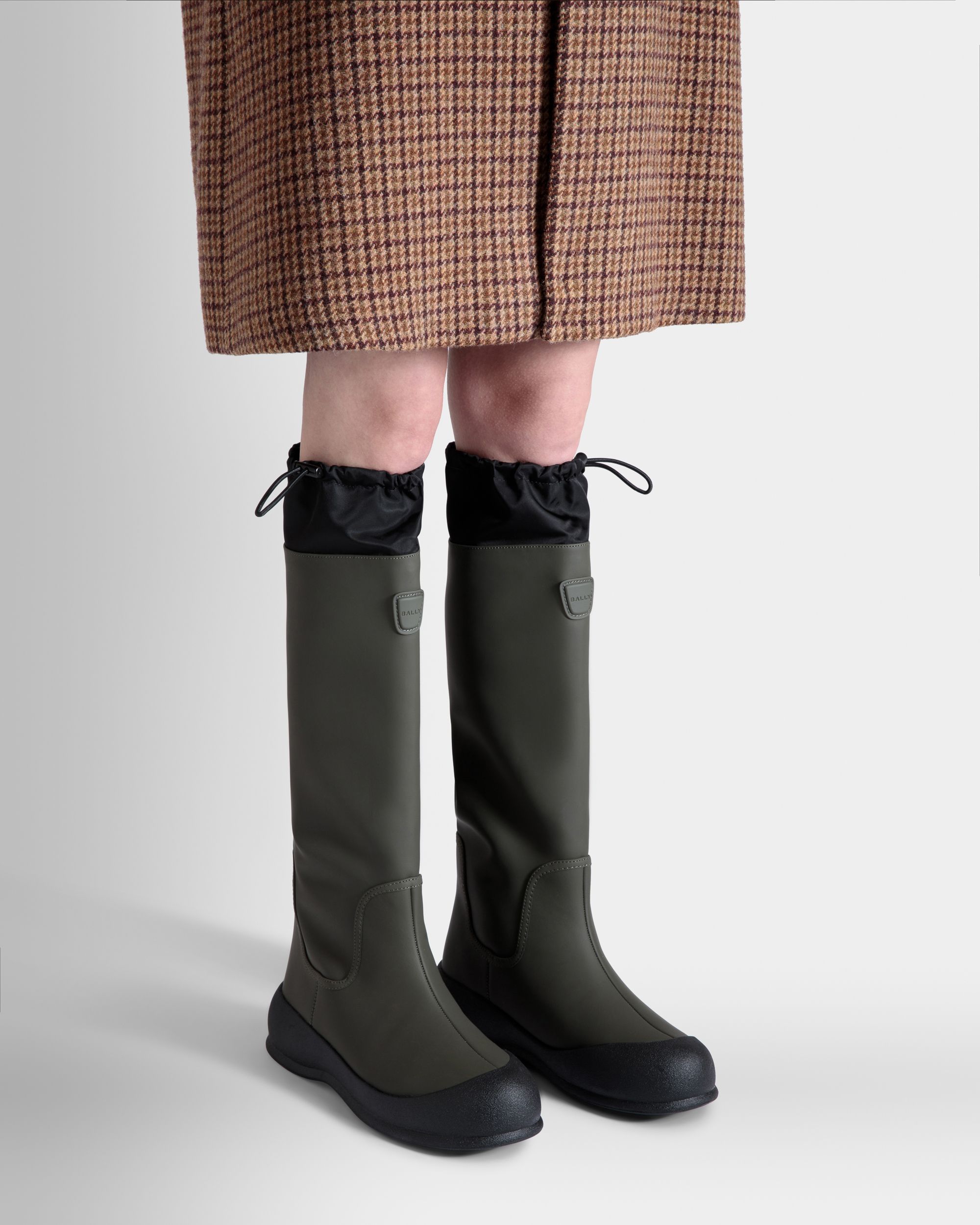 Bally Global - Botte Frei En Cuir Caoutchouté Military Green - Vert