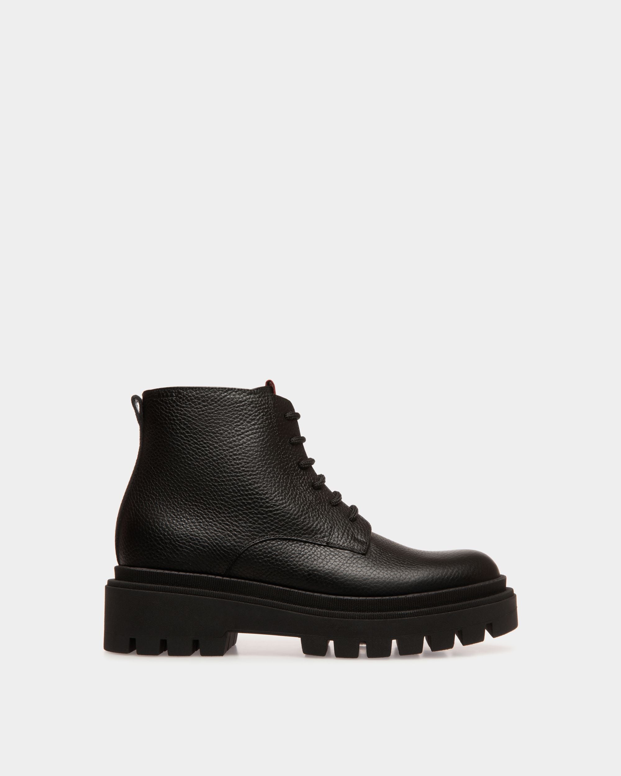 Bally Global - Bottine En Cuir Grainé Noir - Noir
