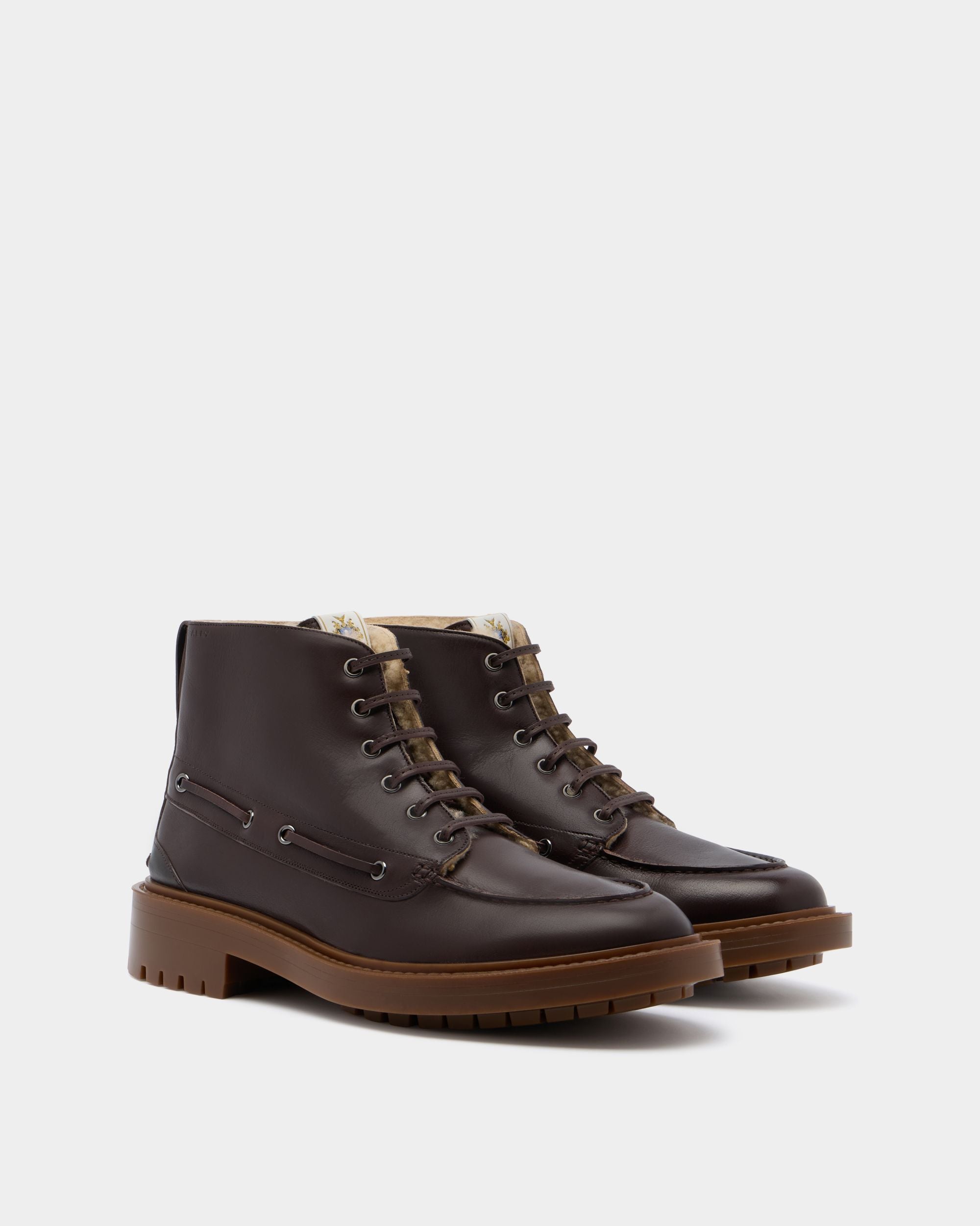 Bally Global - B-Lug Bootie in Ebano Leather - Brown