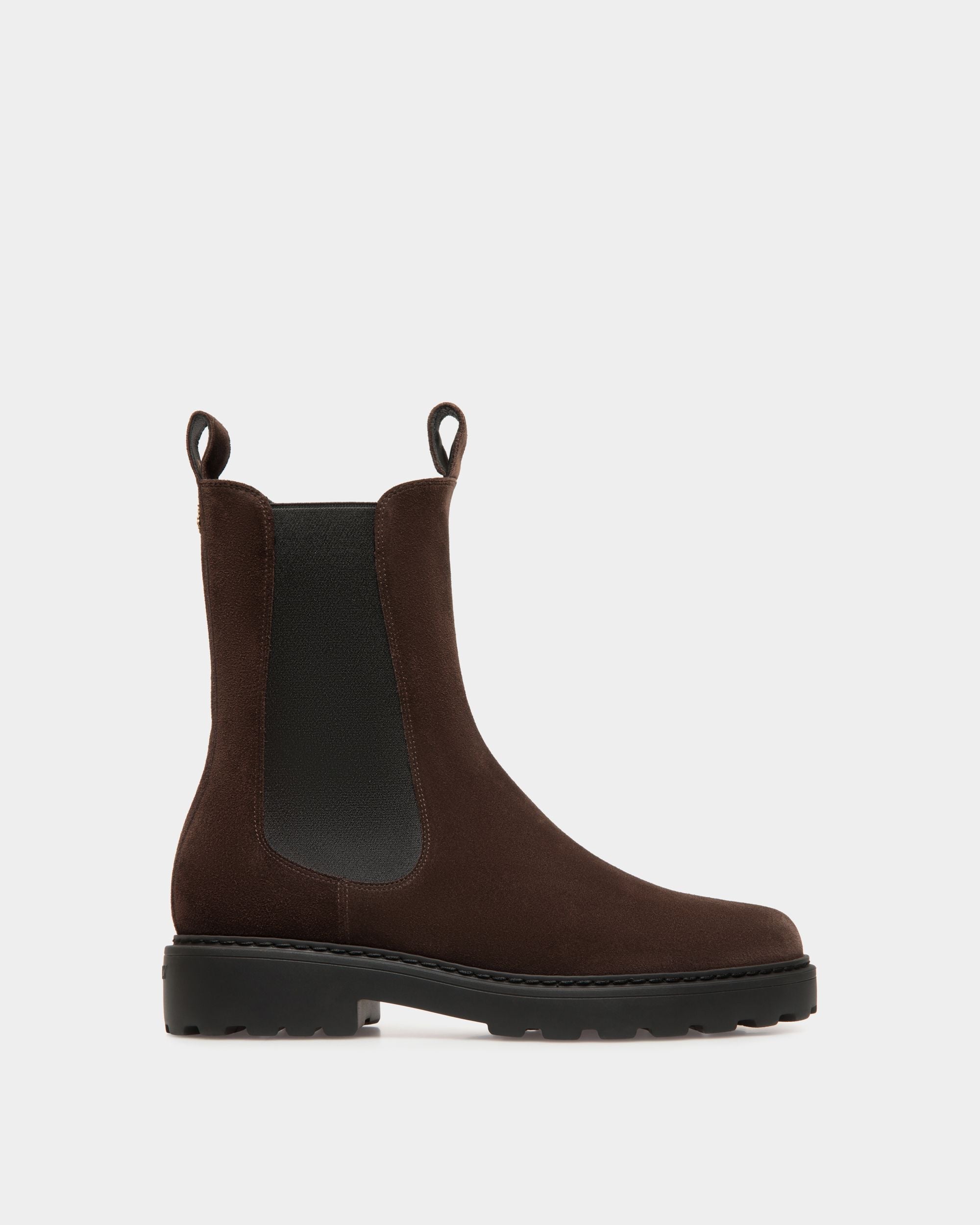 Bally Global - Gusto Bootie In Ebano Suede Leather - Marrón