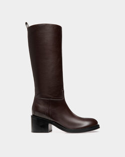 Botte Peggy En Cuir Marron