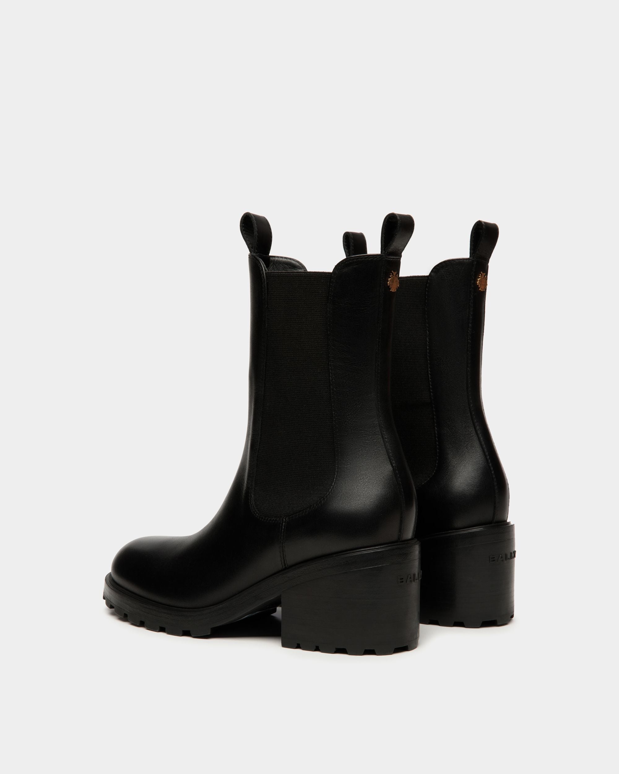 Bally Global - Bottine Gusto En Cuir Noir - Noir