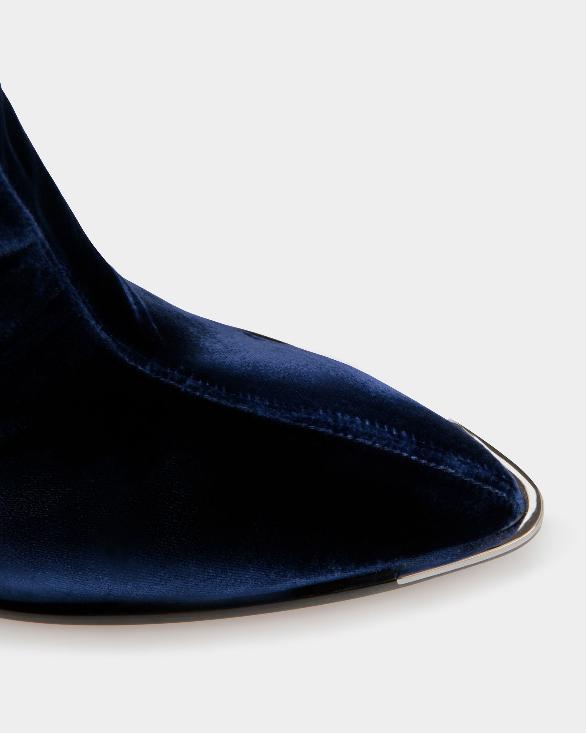 Bally Global - Botas Hedy De Terciopelo Azul Marino - Azul