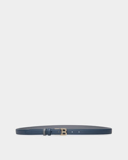 Reversible And Adjustable Belt in Blue Leather