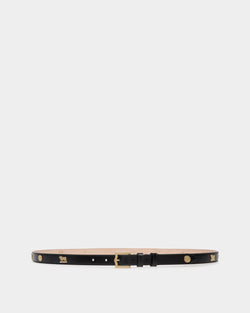 Ceinture Emblem 105 cm En Cuir Brossé Noir