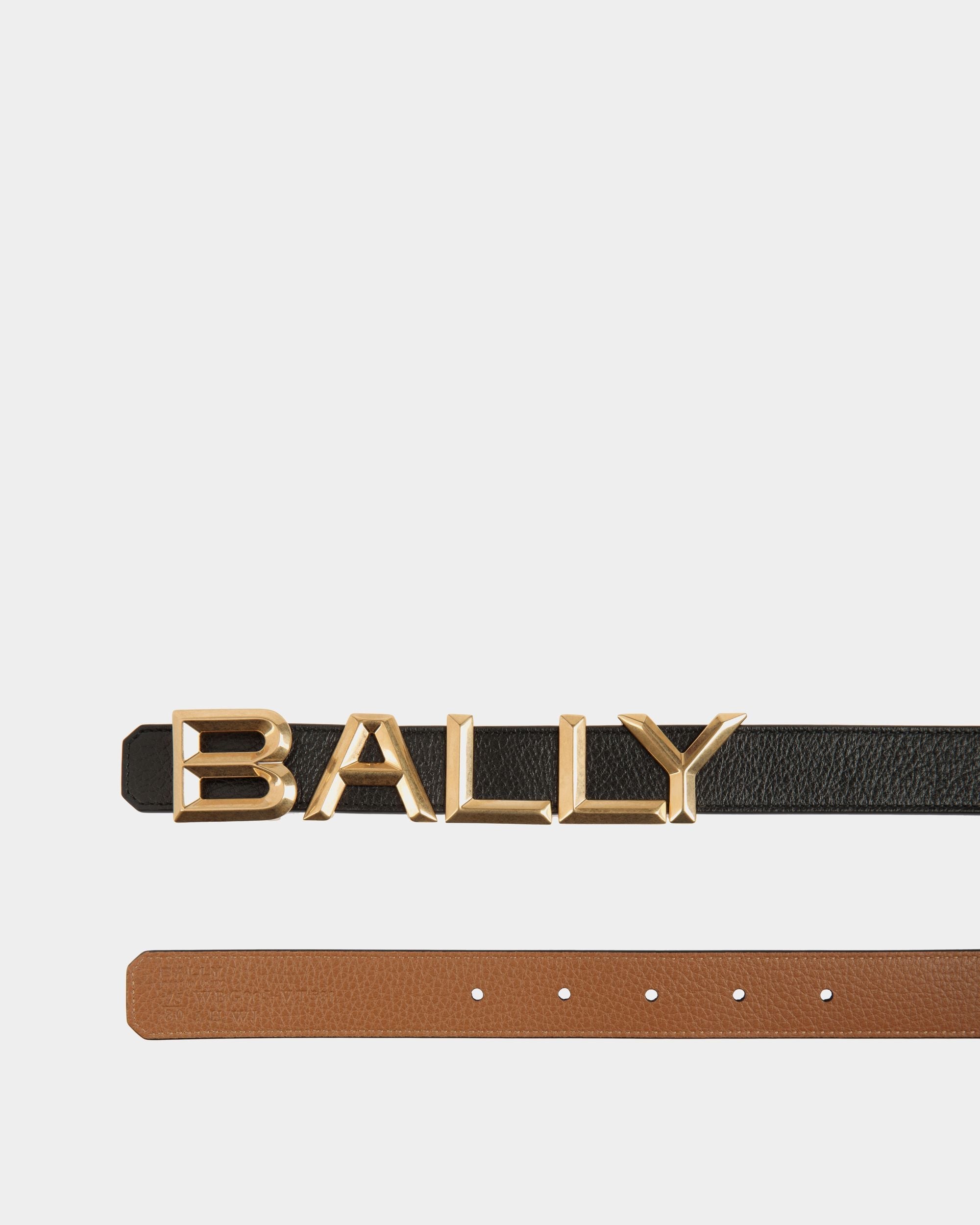 Bally Global - Bally Spell 25mm Reversible Belt In Black and Desert Leather - Multicolore