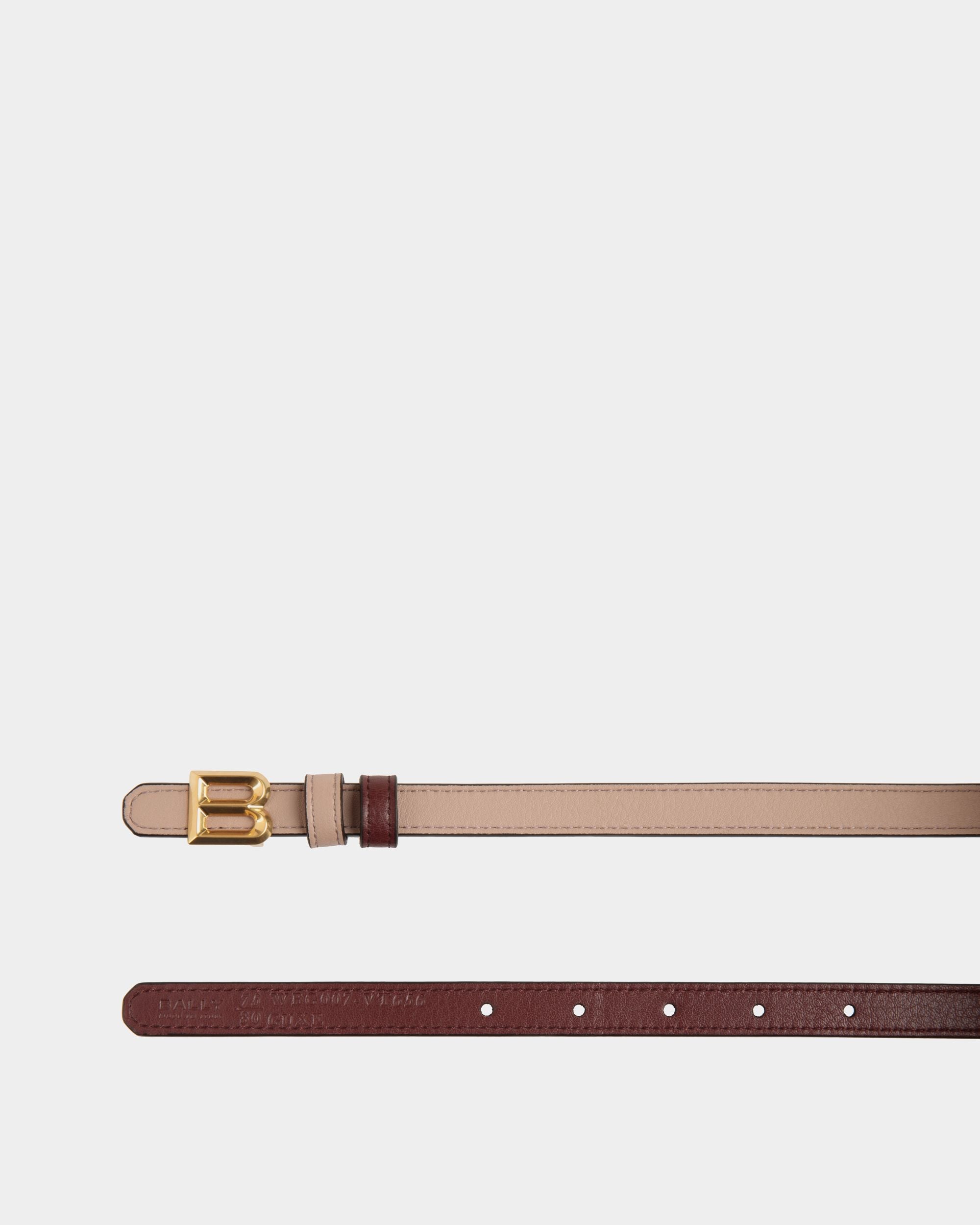 Bally Global - Cinturón Reversible B Bold 15 Mm De Piel Light Beige Y Andorra - Multicolor