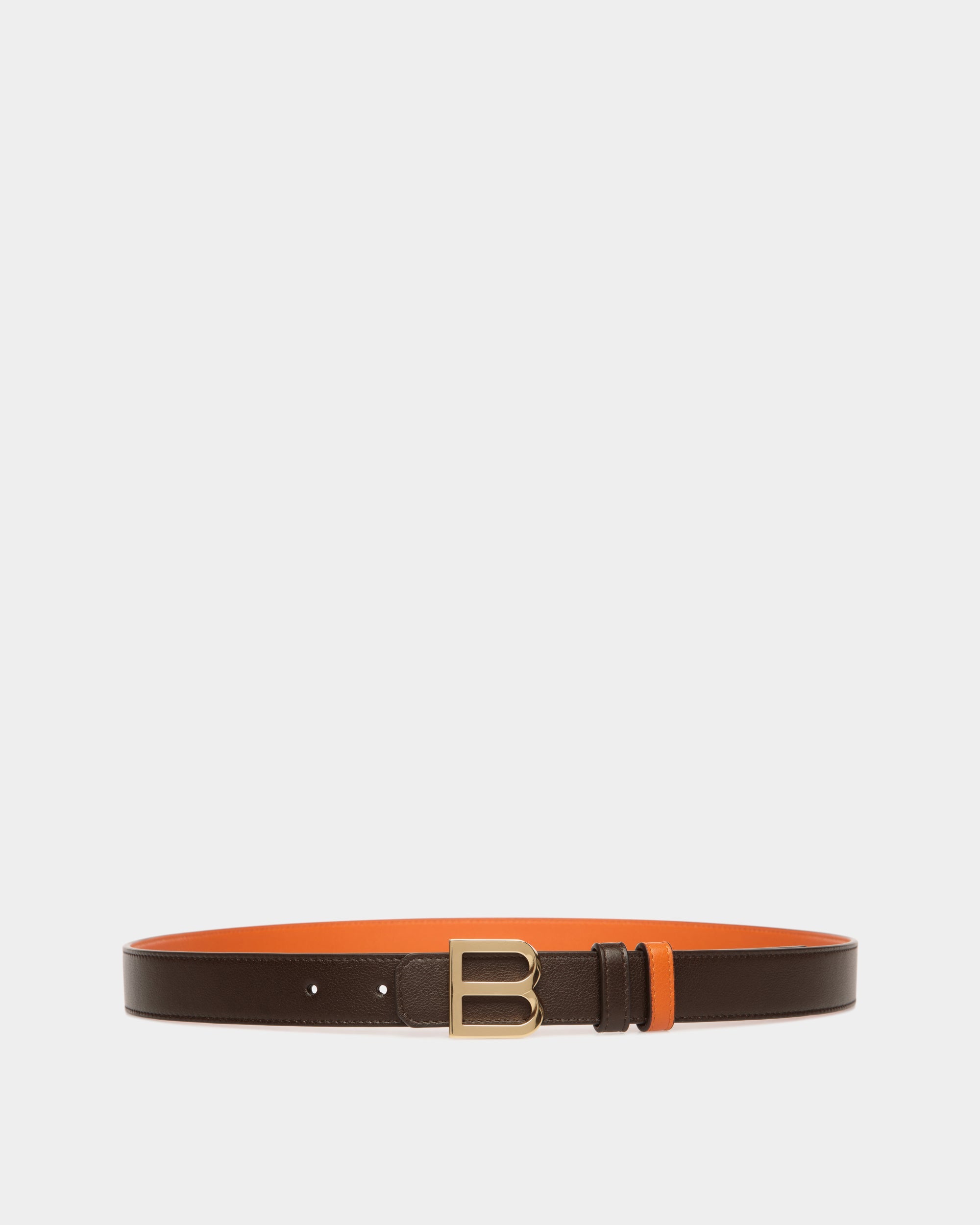 Bally Global - B Twist 25mm  Reversible Belt in Ebano and Koi Orange Leather - Multicolor
