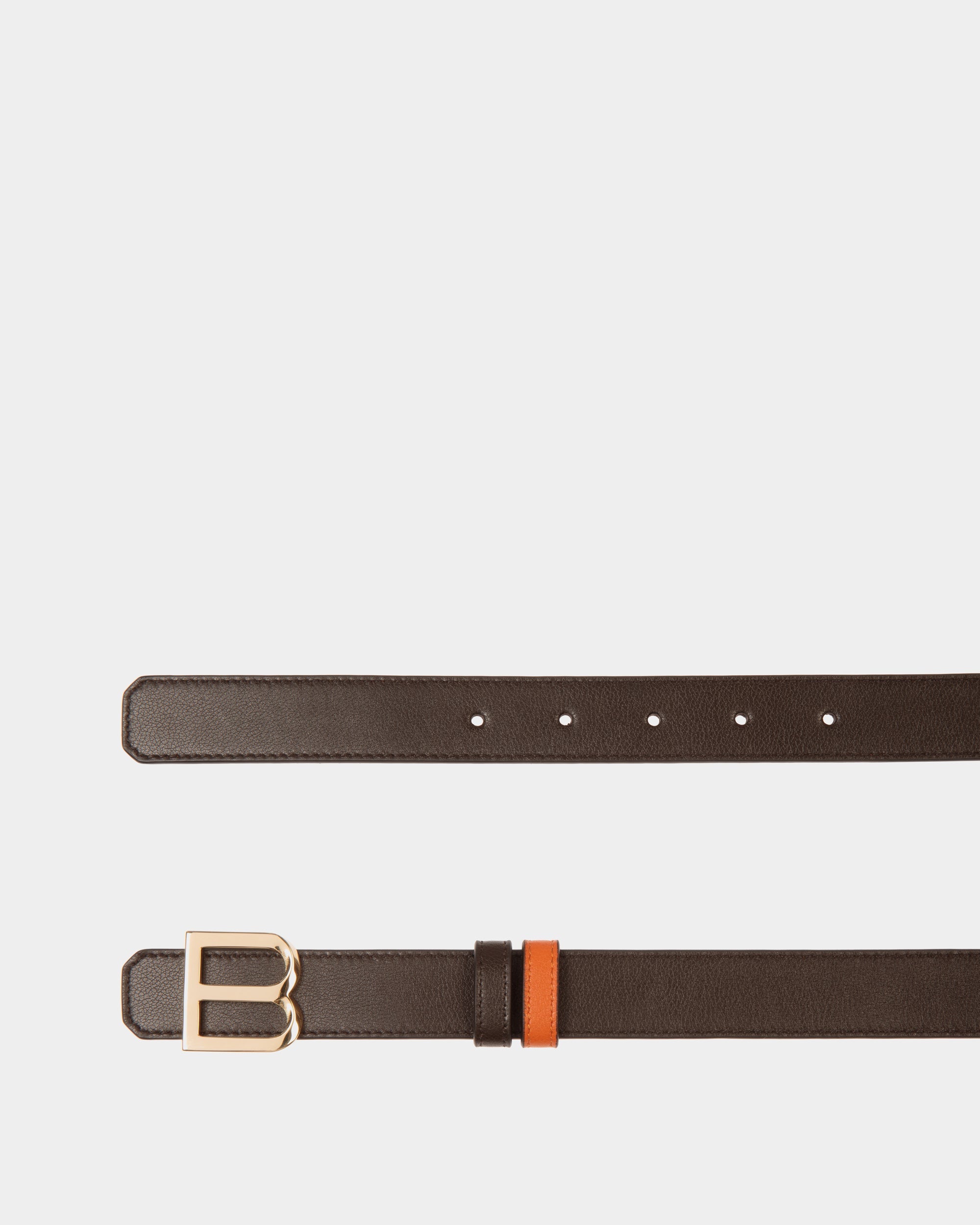 Bally Global - B Twist 25mm  Reversible Belt in Ebano and Koi Orange Leather - Multicolor