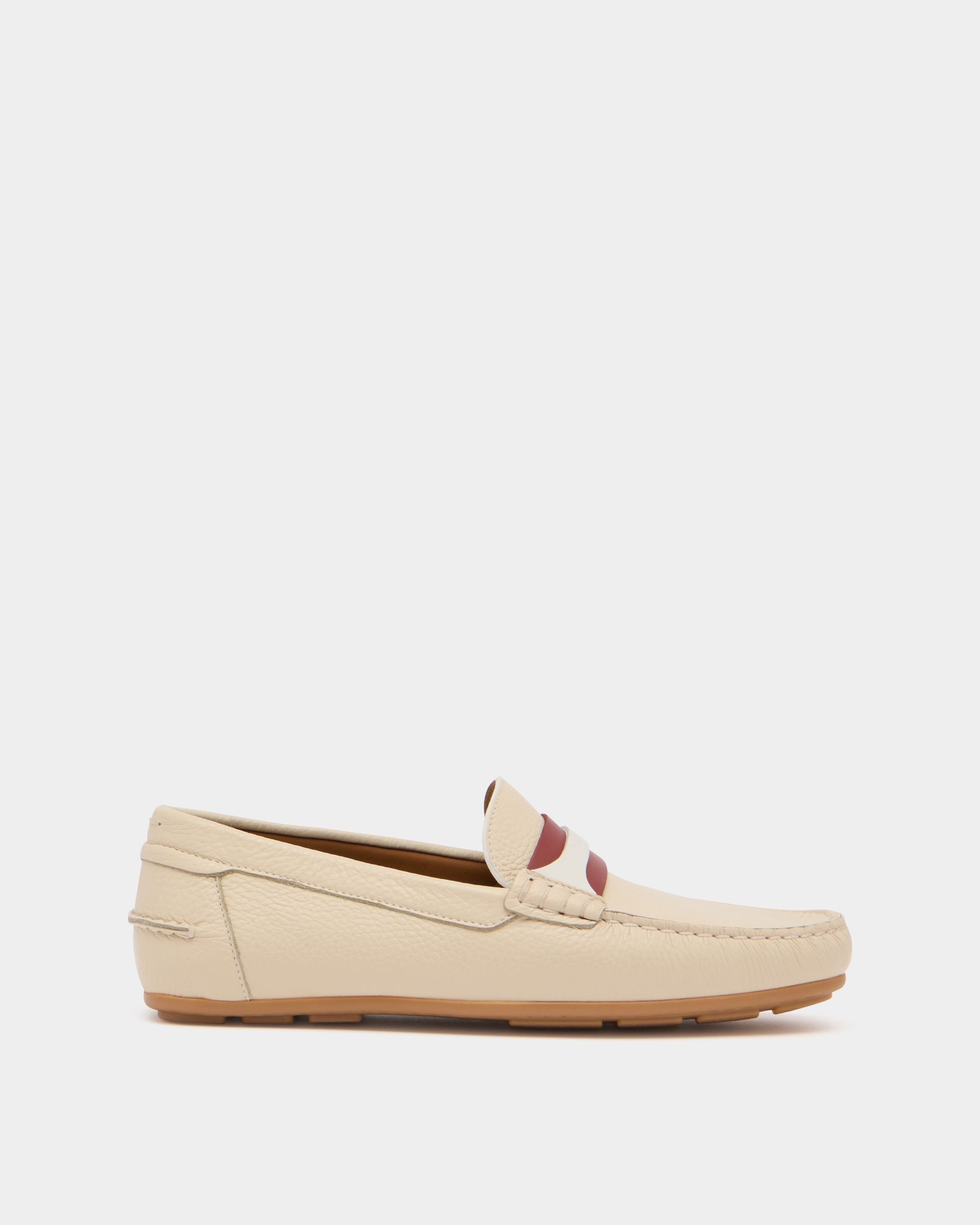 Bally Global - Clay Driver in White Grained Leather - White