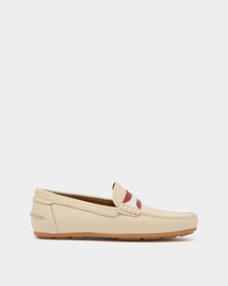 Clay Driver in White Grained Leather