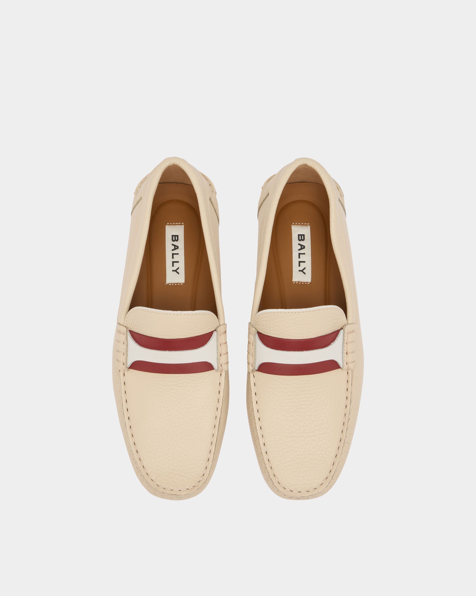 Bally Global - Clay Driver in White Grained Leather - White