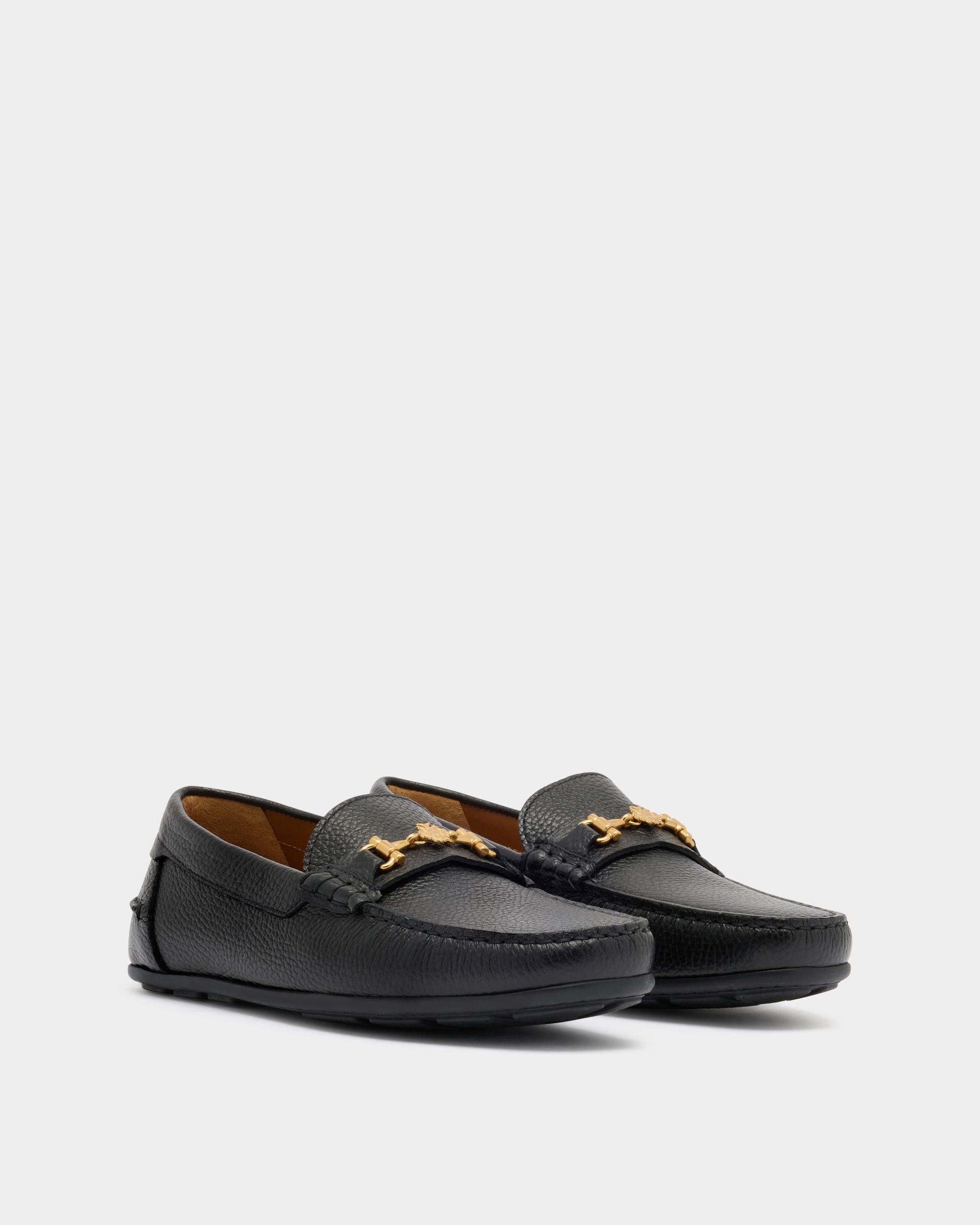 Bally Global - Clay Driver in Black Grained Leather - Black