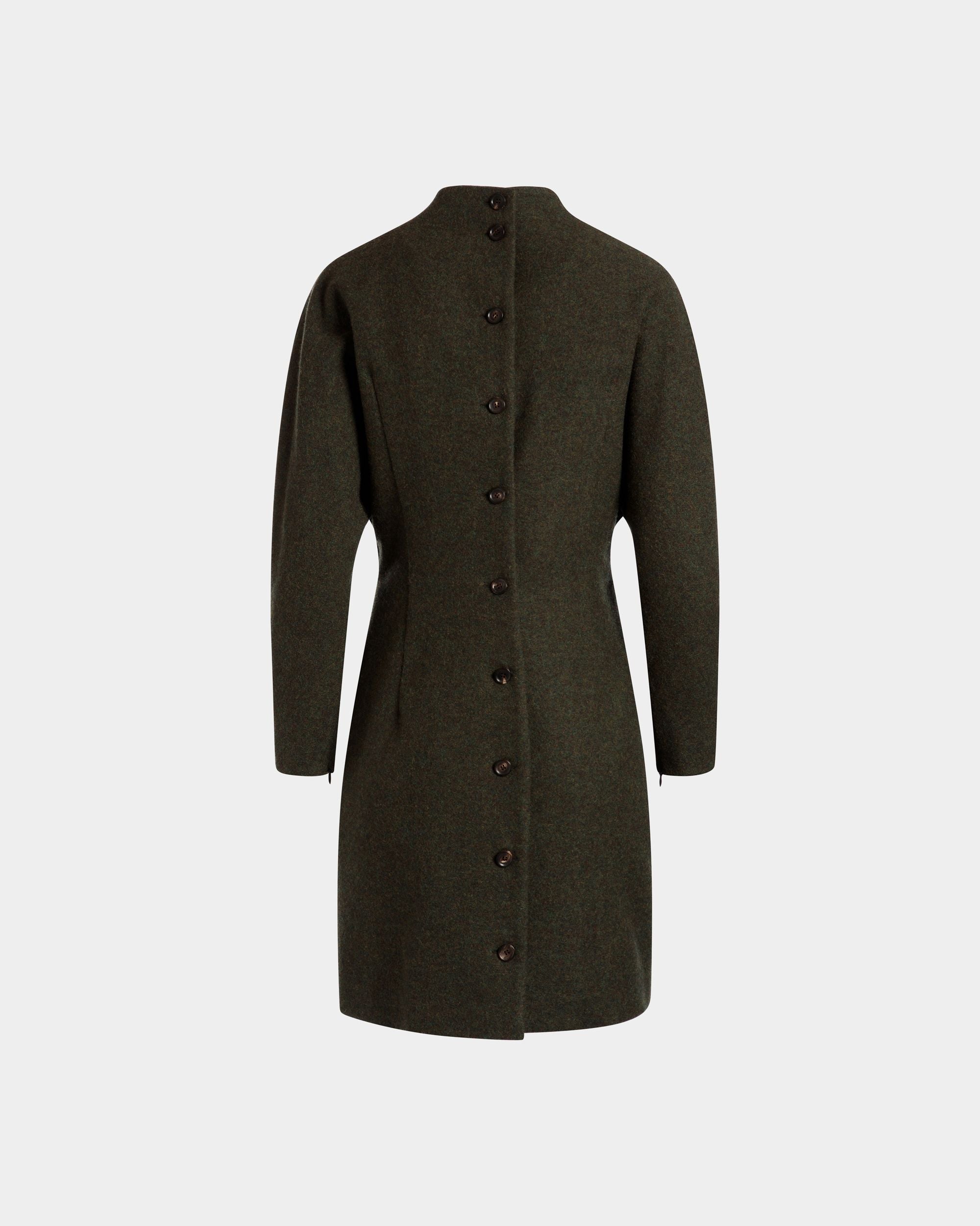 Bally Global - Asymmetric Dress In Dark Green Wool - Verde