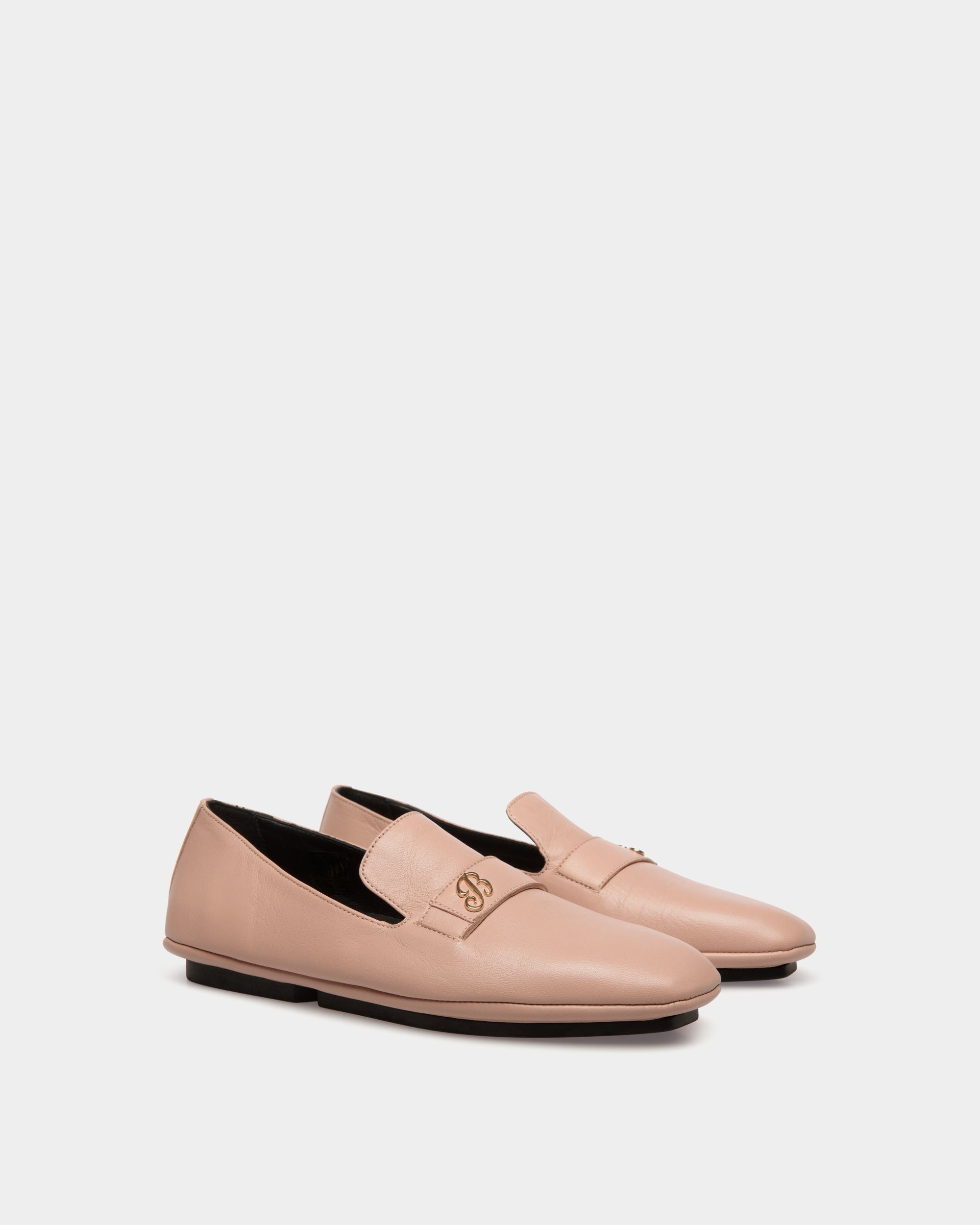 Bally Global - Slipper En Cuir Beige - Bleu