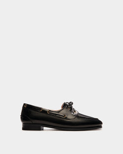 Mocasín Plume En Cuero Negro
