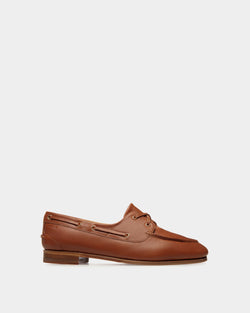 Mocassin Plume En Cuir Marron