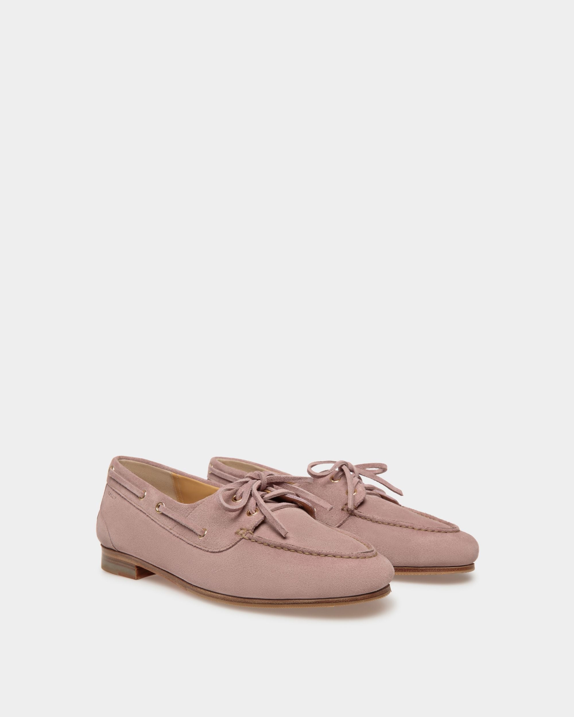 Bally Global - Plume Moccasin in Light Mauve Suede - Pink
