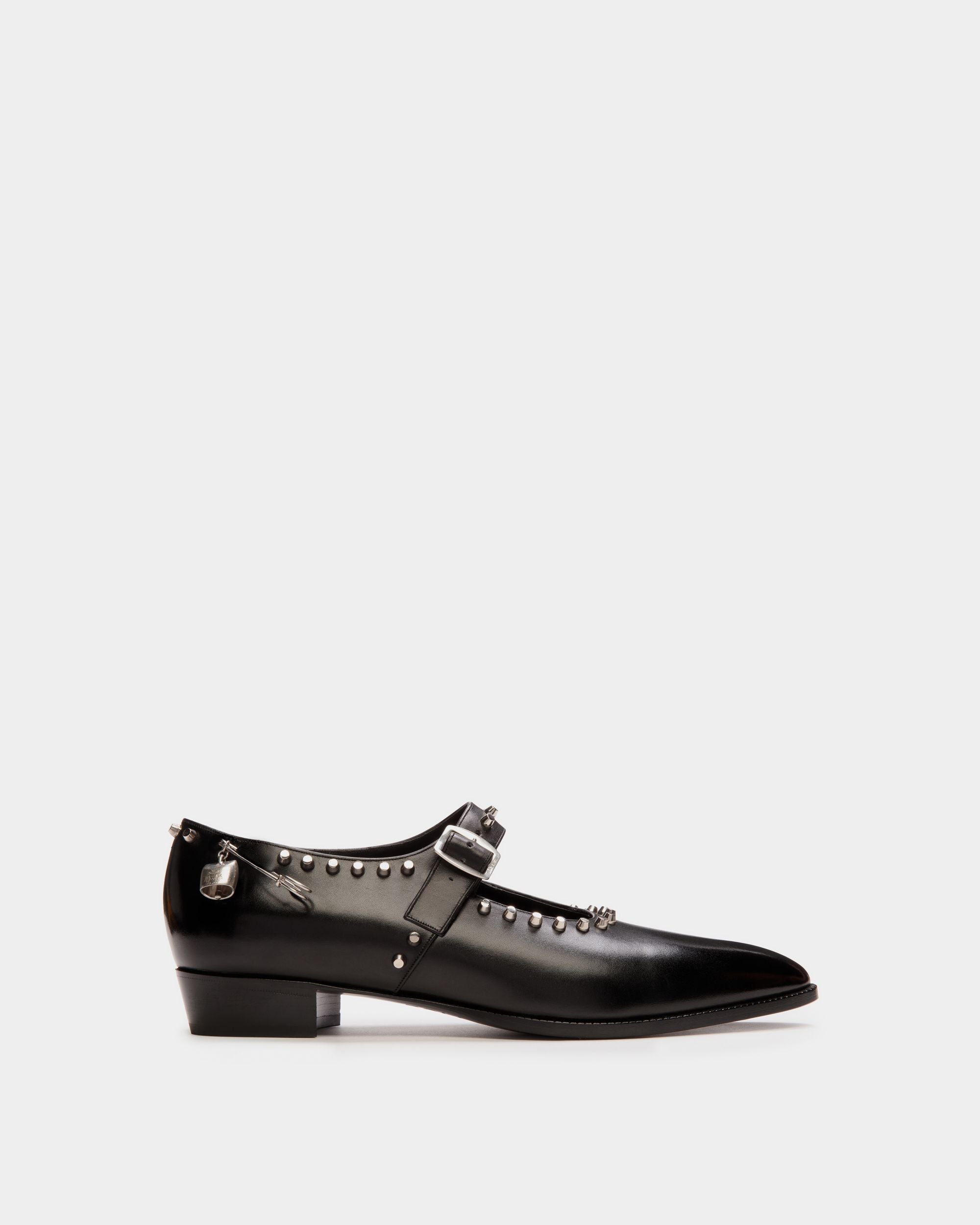 Bally Global - Glendale Mary-Jane in Black Leather with Studs - Black