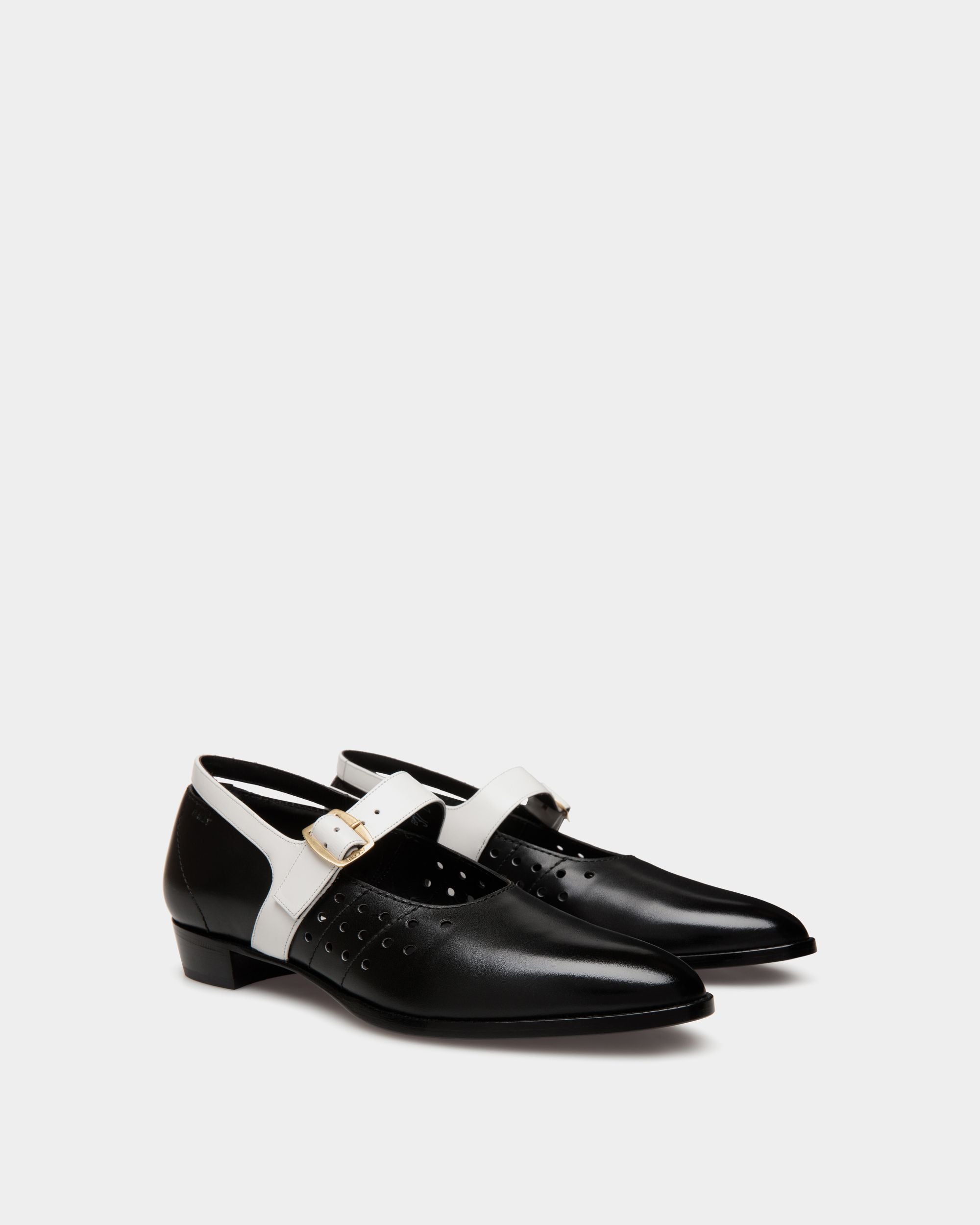 Bally Global - Glendale Mary-Jane In Black and White Leather - Noir