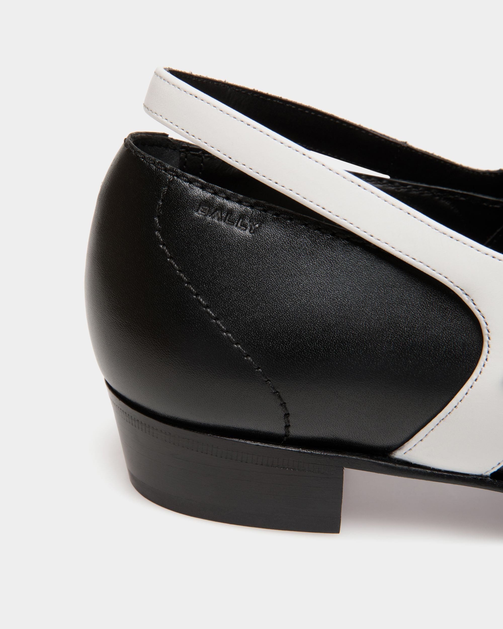 Bally Global - Glendale Mary-Jane In Black and White Leather - Noir