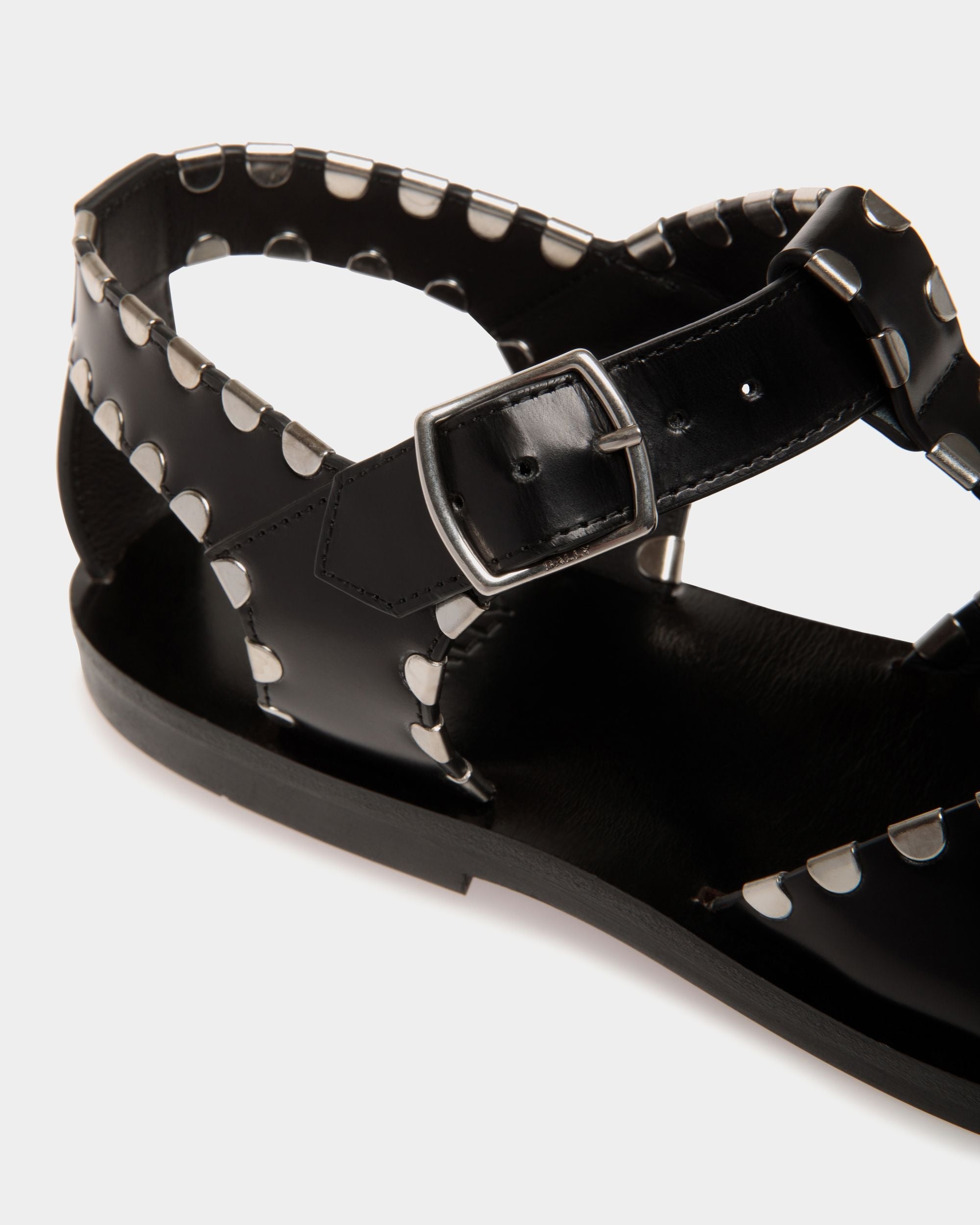 Bally Global - Salis Flat Sandal in Black Leather - Black