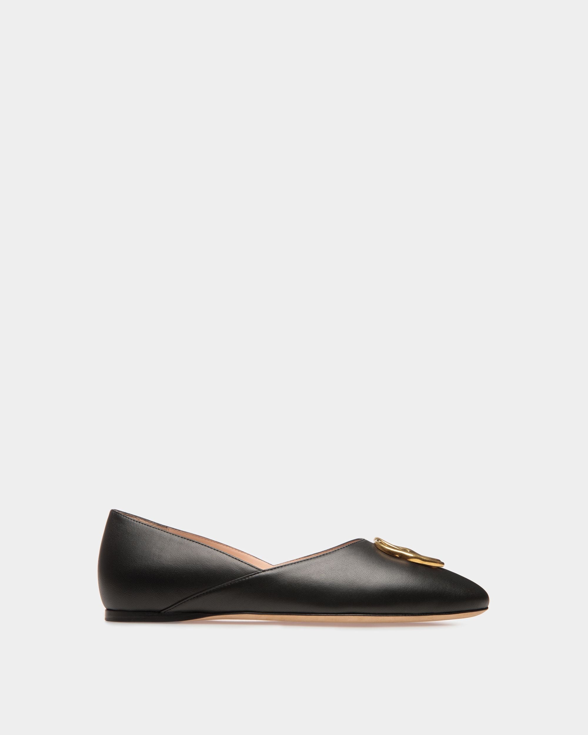 Bally Global - Slippers Emblem De Piel En Negro - Negro
