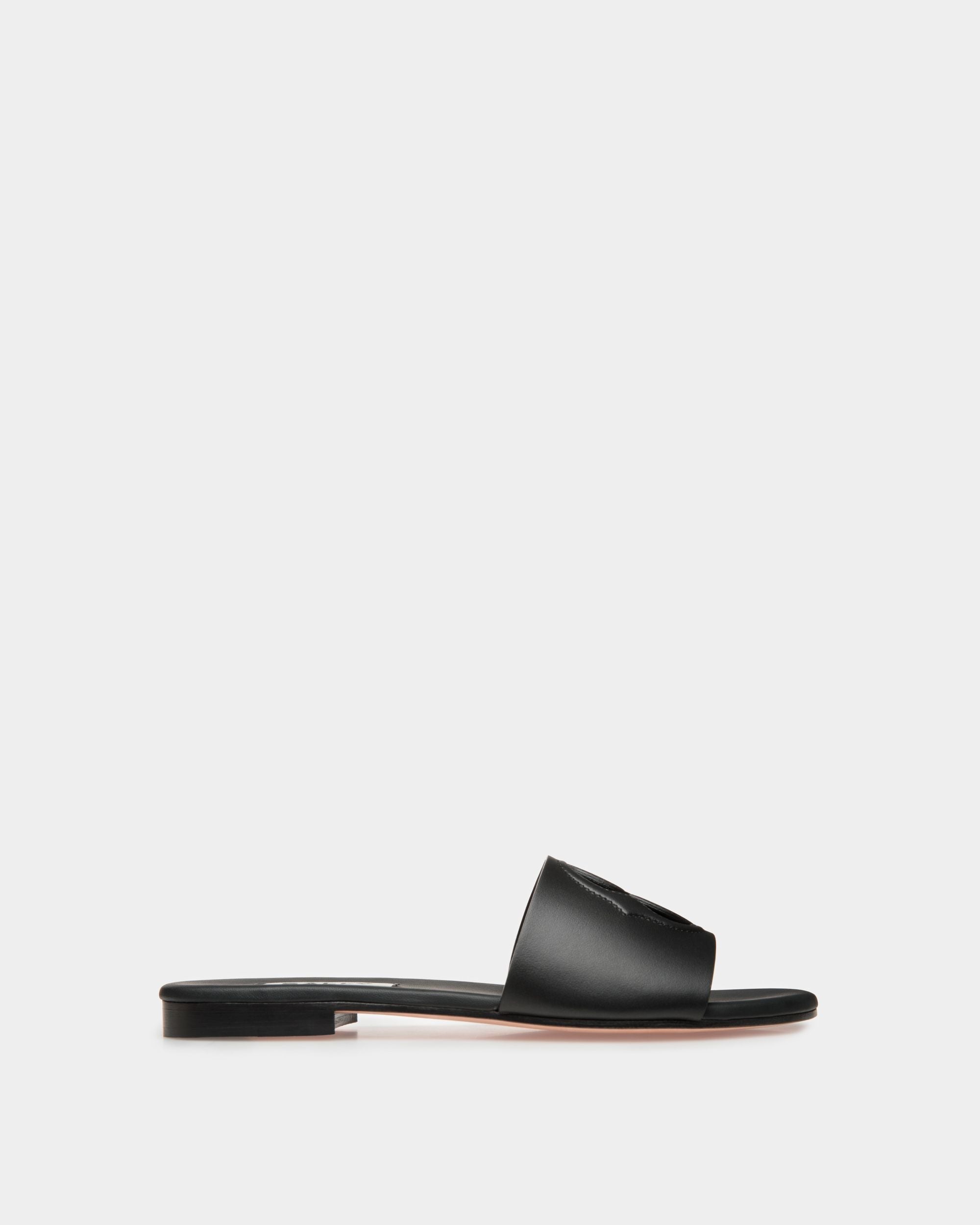 Bally Global - Sandalia Emblem De Piel En Negro - Negro