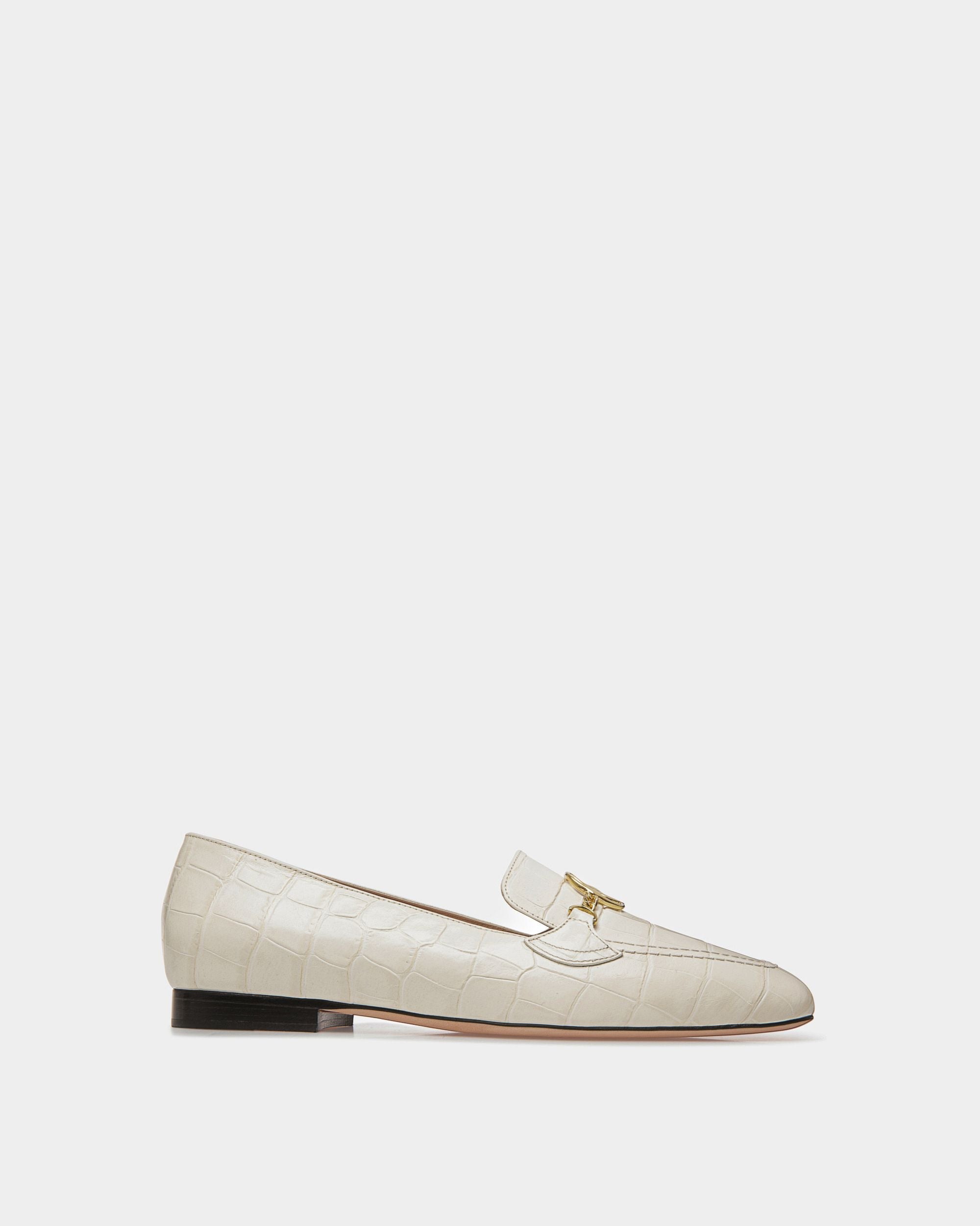 Bally Global - Daily Emblem Loafer In Bone Leather - White