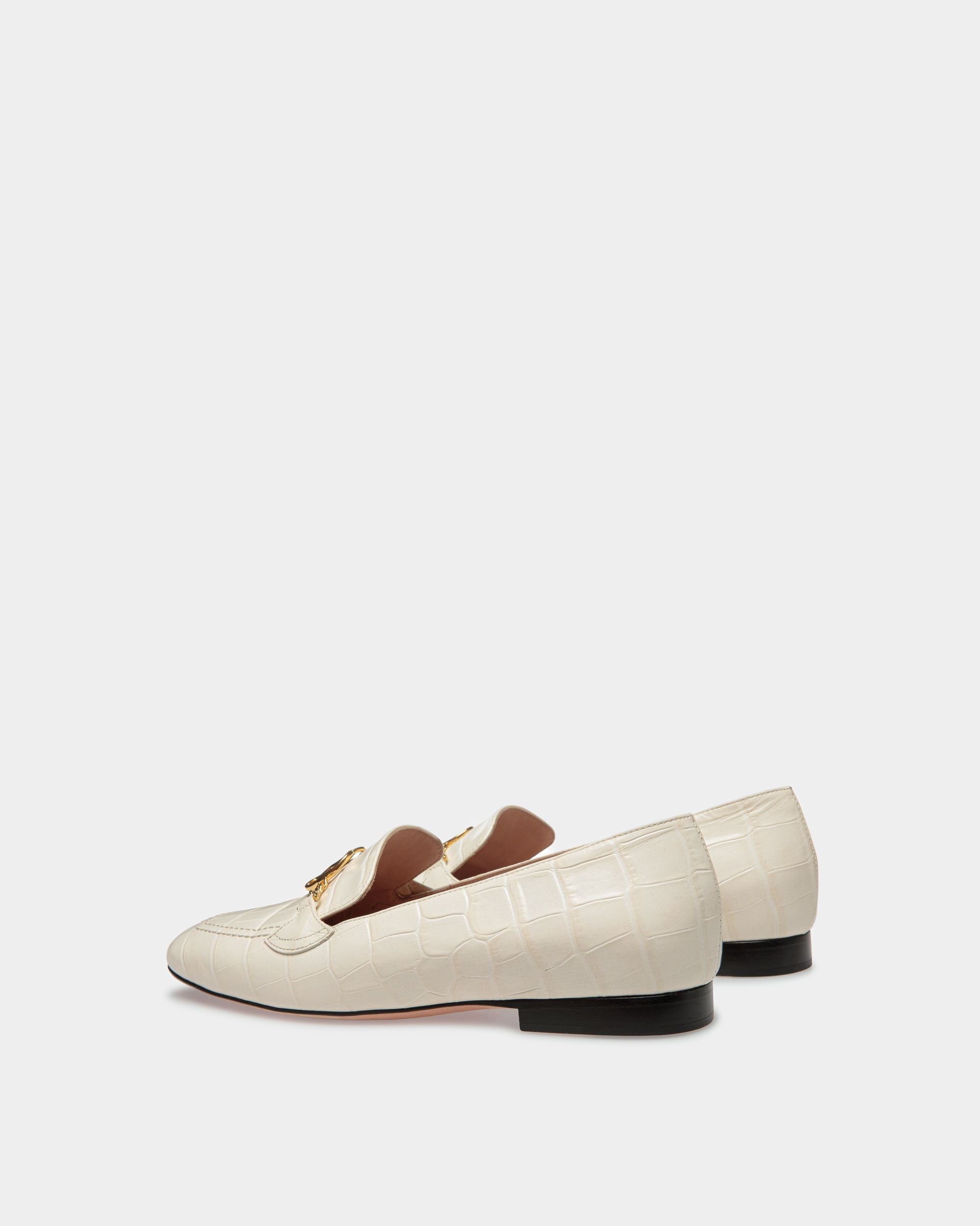 Bally Global - Daily Emblem Loafer In Bone Leather - White