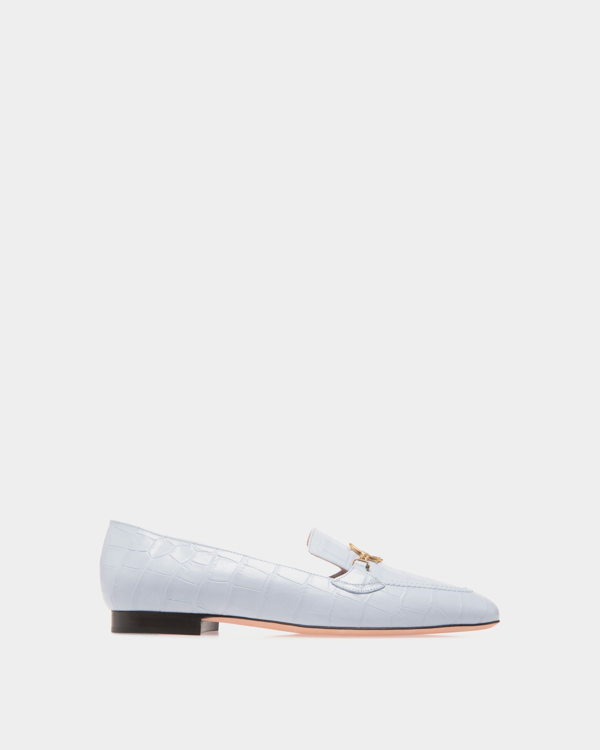 Bally Global - Daily Emblem Flats In Blue Leather - Blue