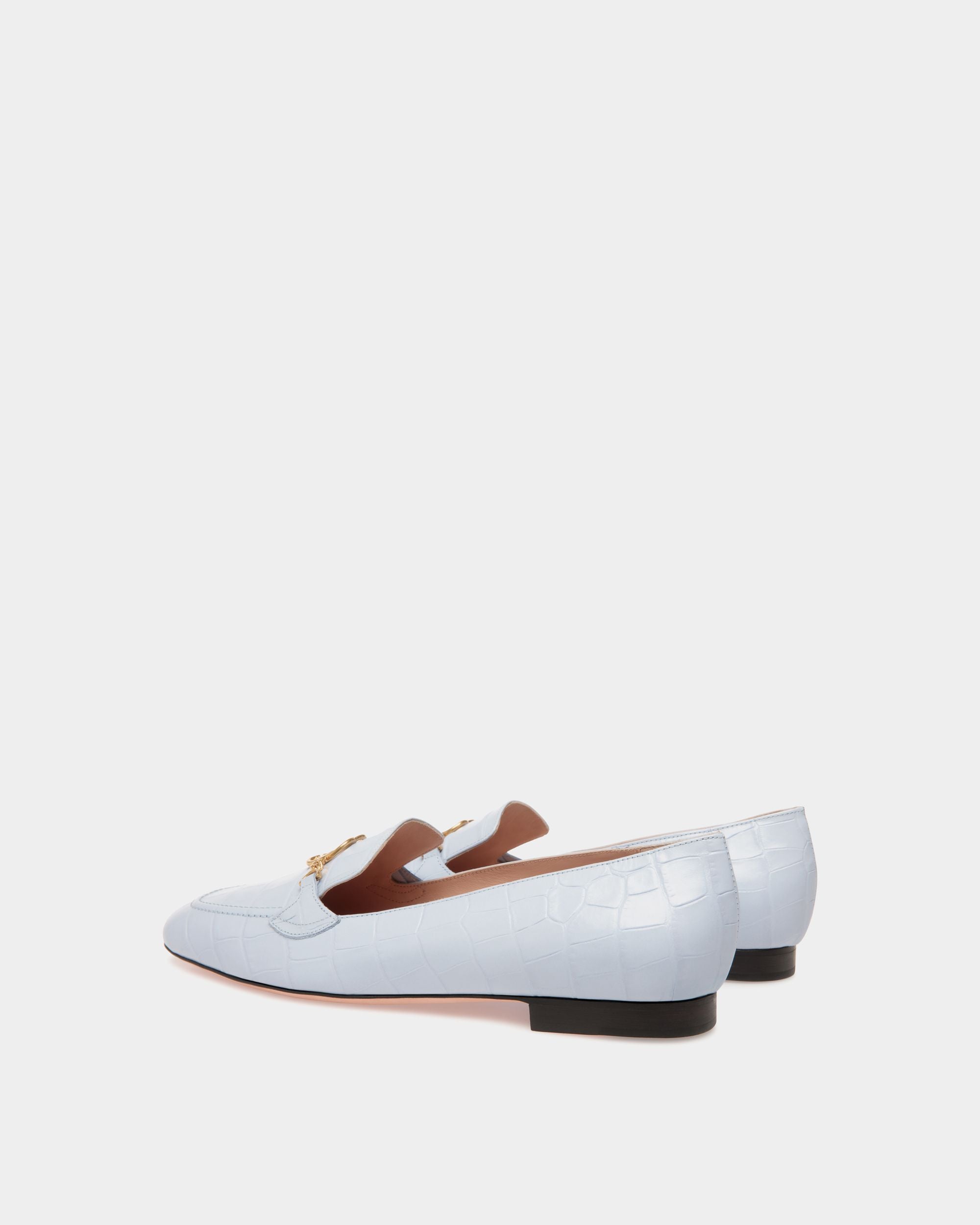 Bally Global - Daily Emblem Flats In Blue Leather - Blue