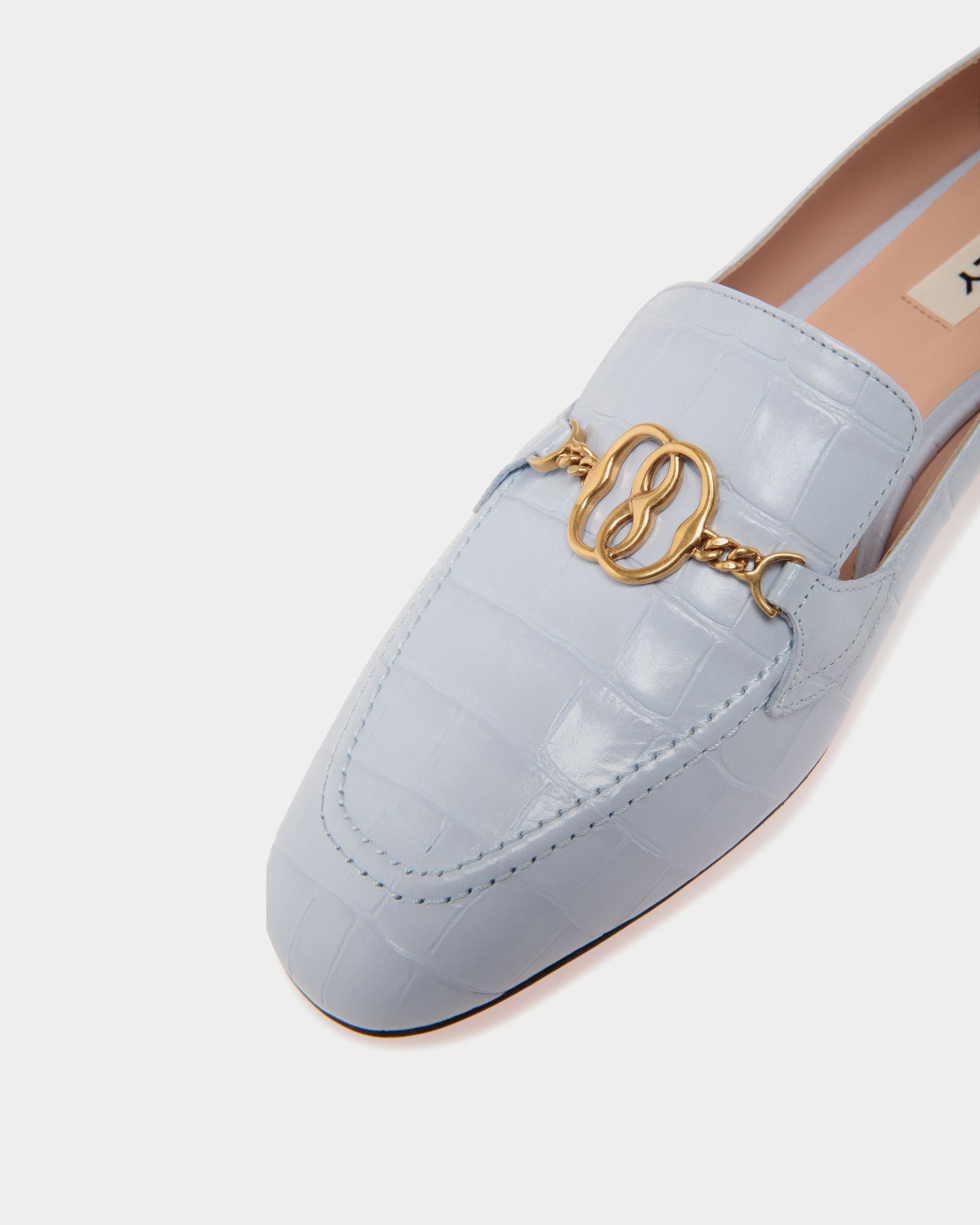 Bally Global - Daily Emblem Flats In Blue Leather - Blue