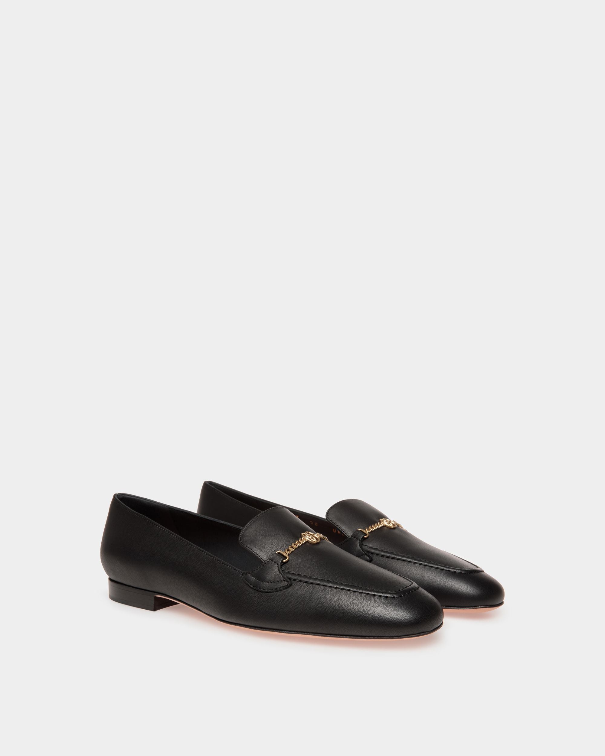 Bally Global - Daily Emblem Loafer in Black Leather - Black