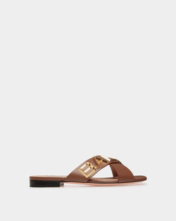 Sandalias Planas Tipo Chancla Bally Spell De Piel