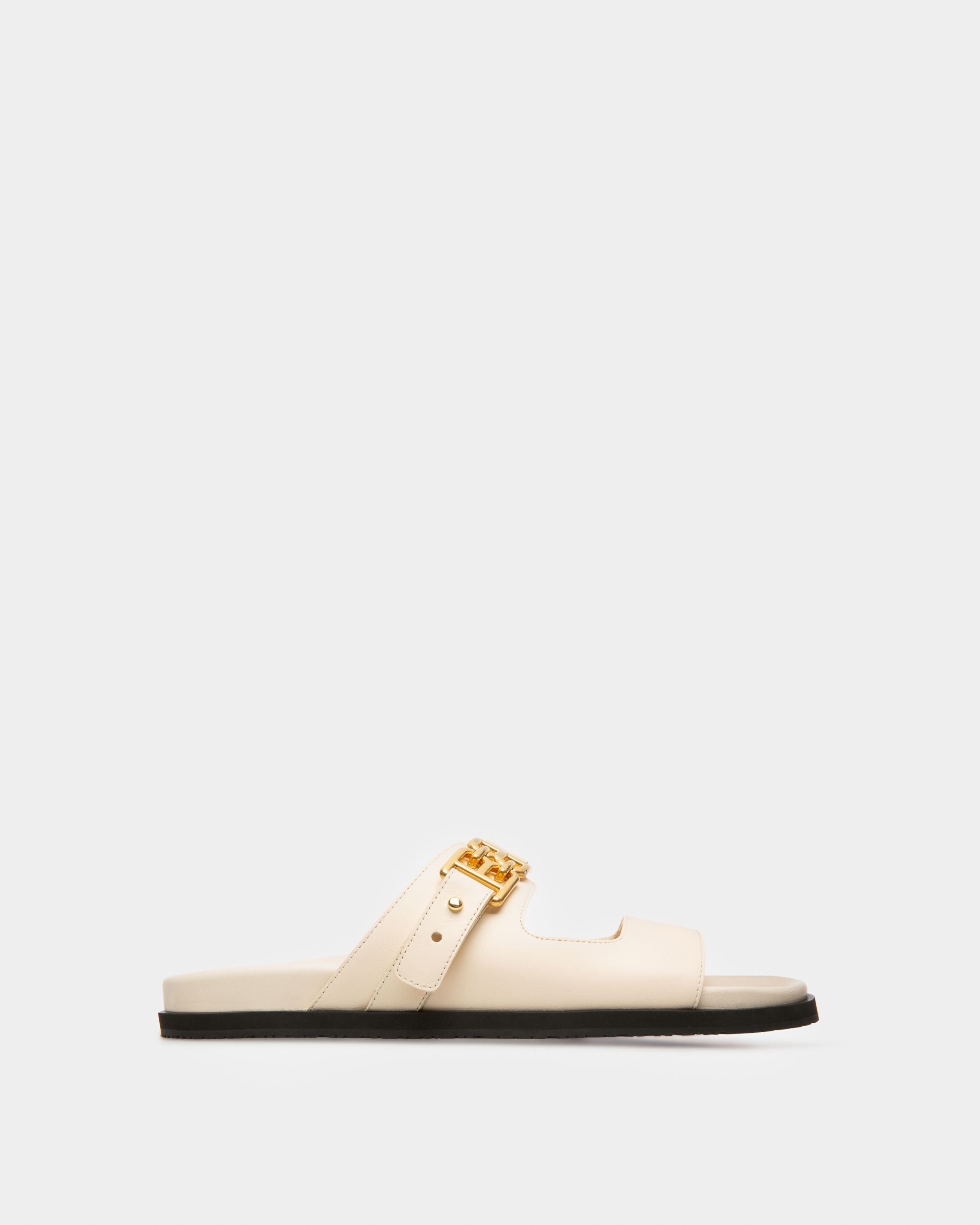 Bally Global - Emma Leather Sandals In Bone - White